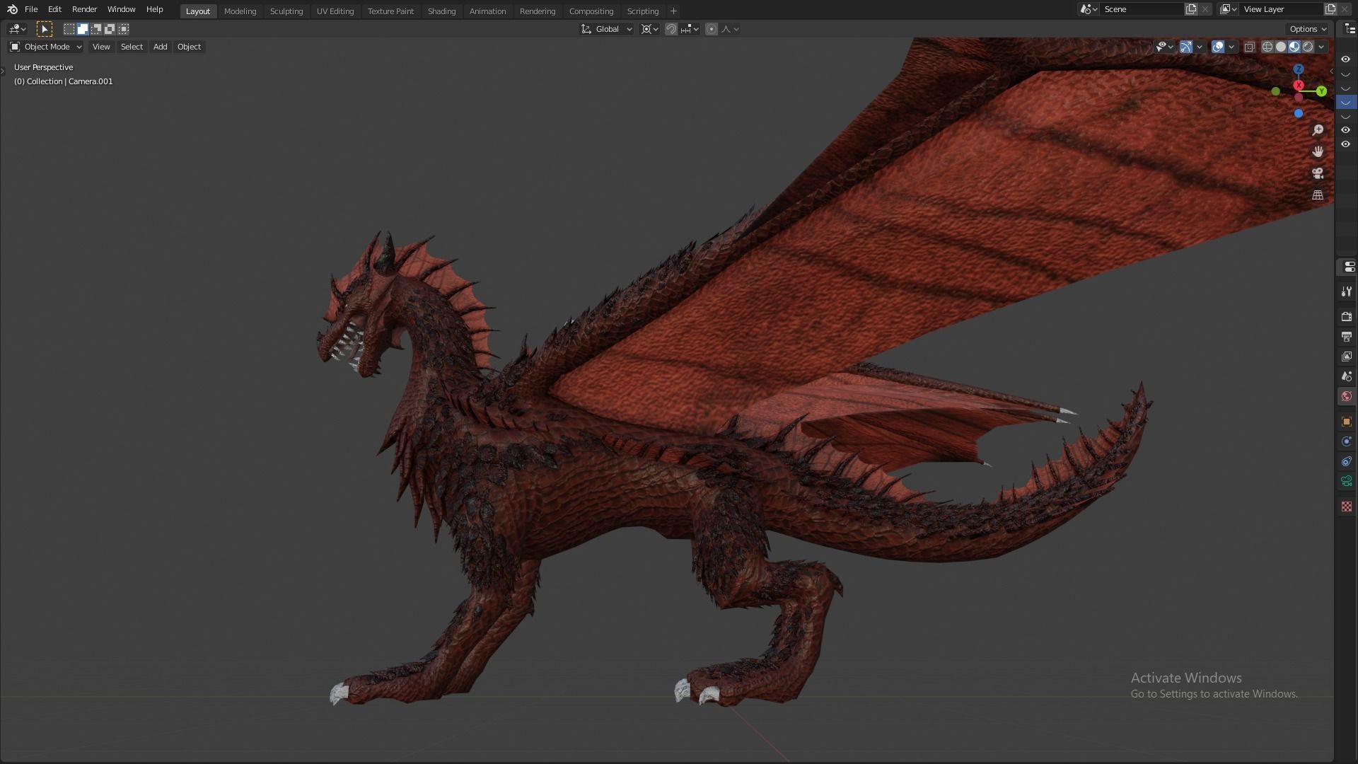 Flying Dragon Model Low-poly 3D model_25