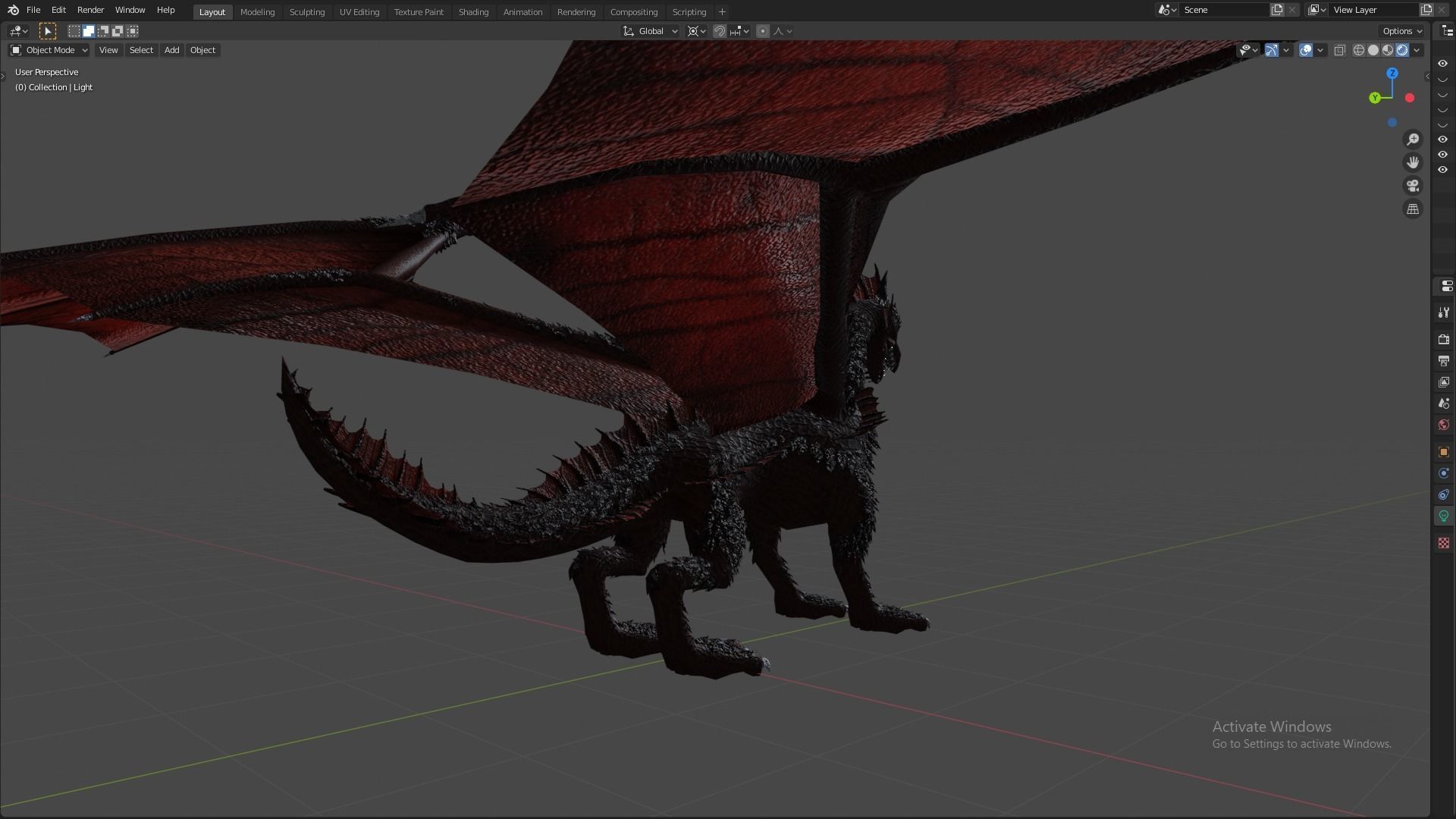 Flying Dragon Model Low-poly 3D model_29