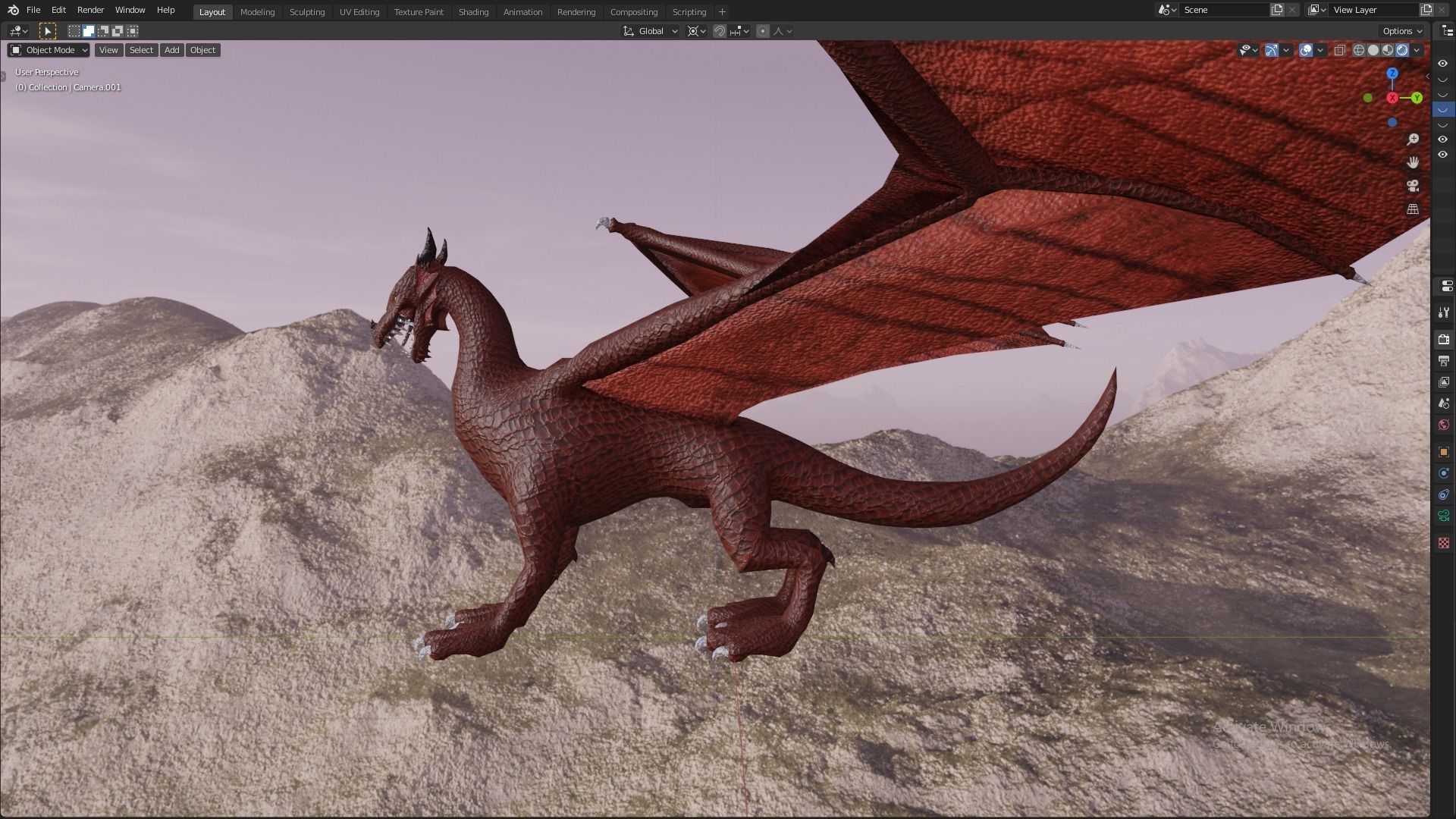 Flying Dragon Model Low-poly 3D model_15
