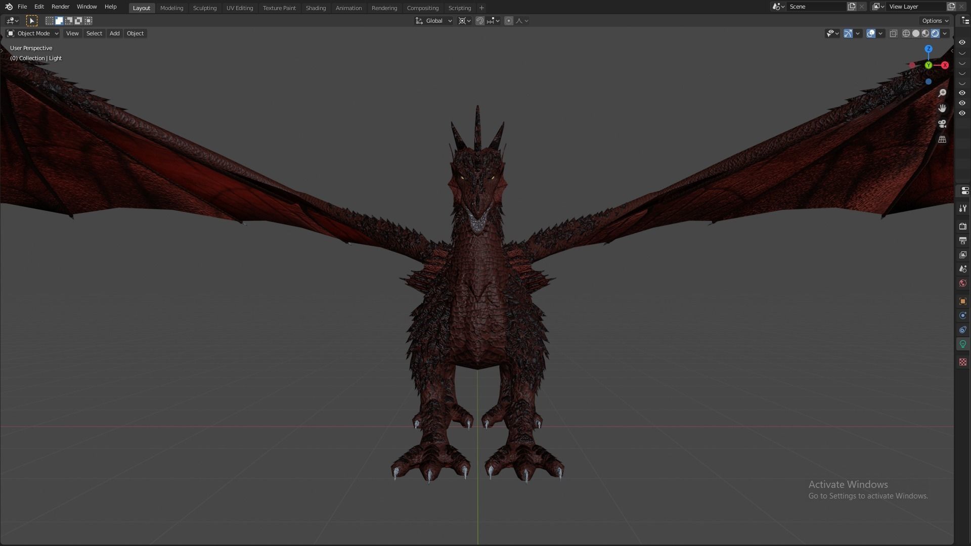 Flying Dragon Model Low-poly 3D model_33