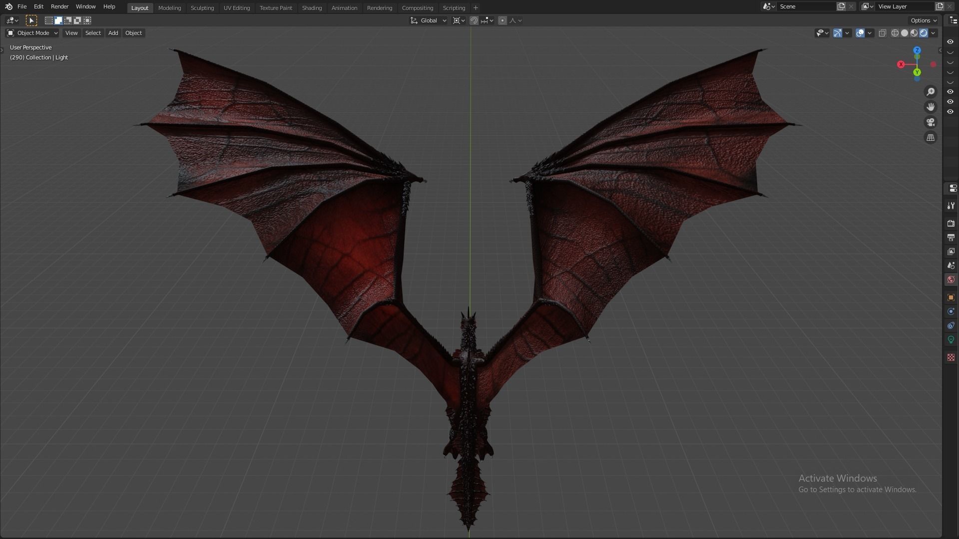 Flying Dragon Model Low-poly 3D model_37