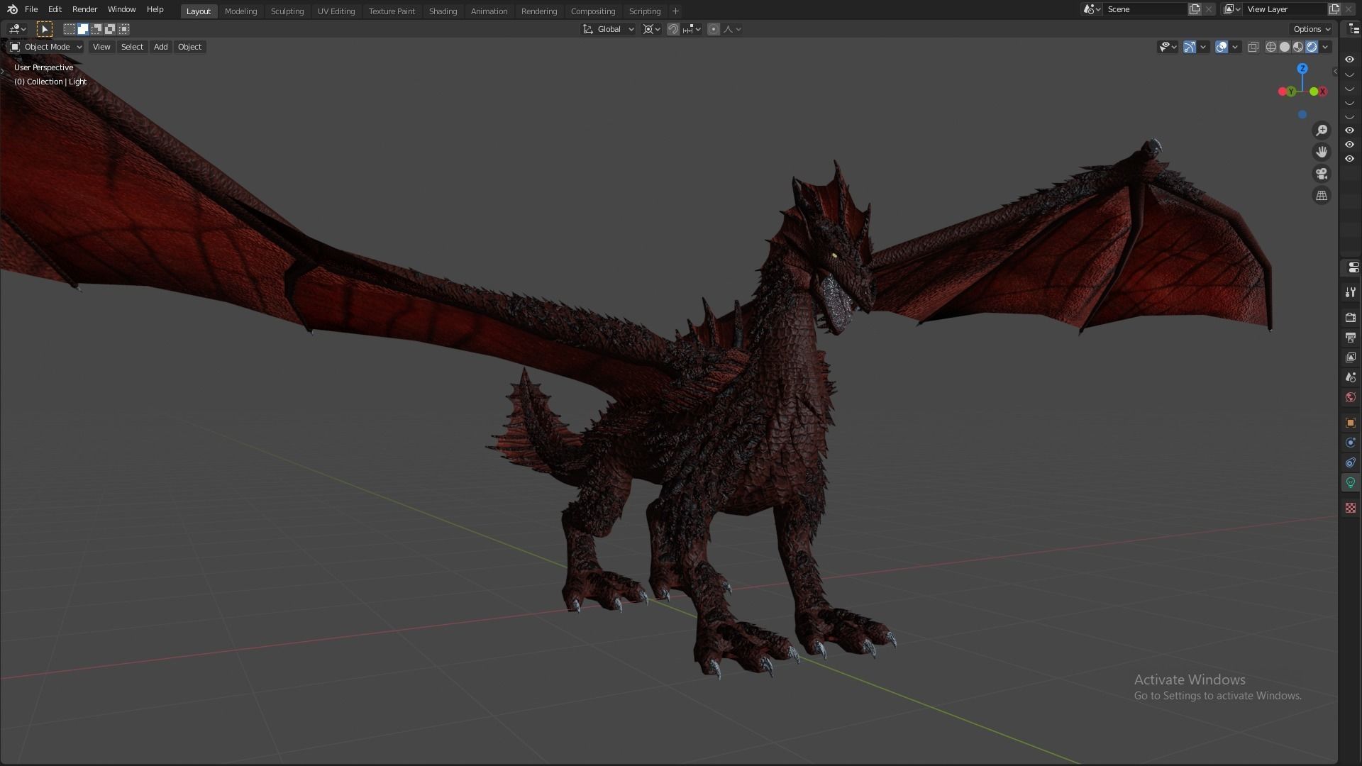Flying Dragon Model Low-poly 3D model_27
