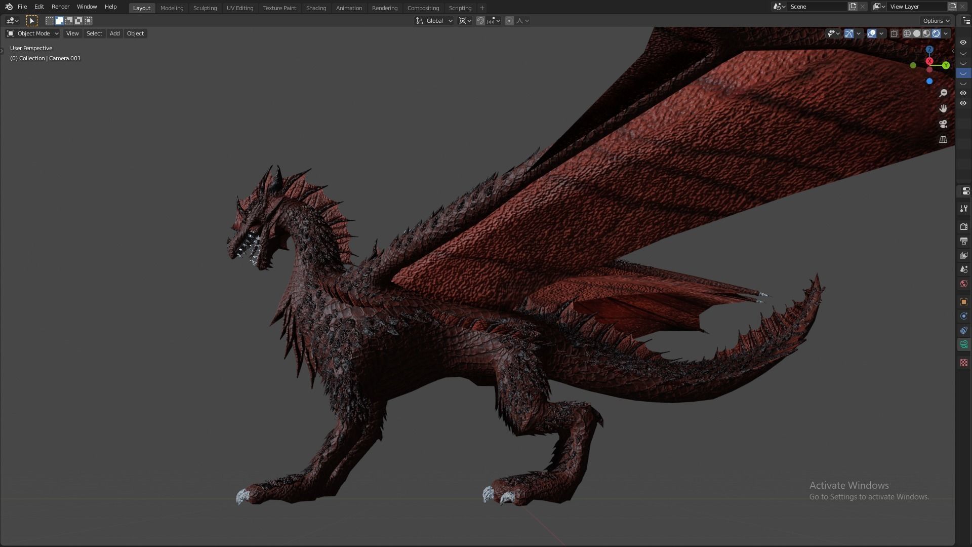 Flying Dragon Model Low-poly 3D model_28