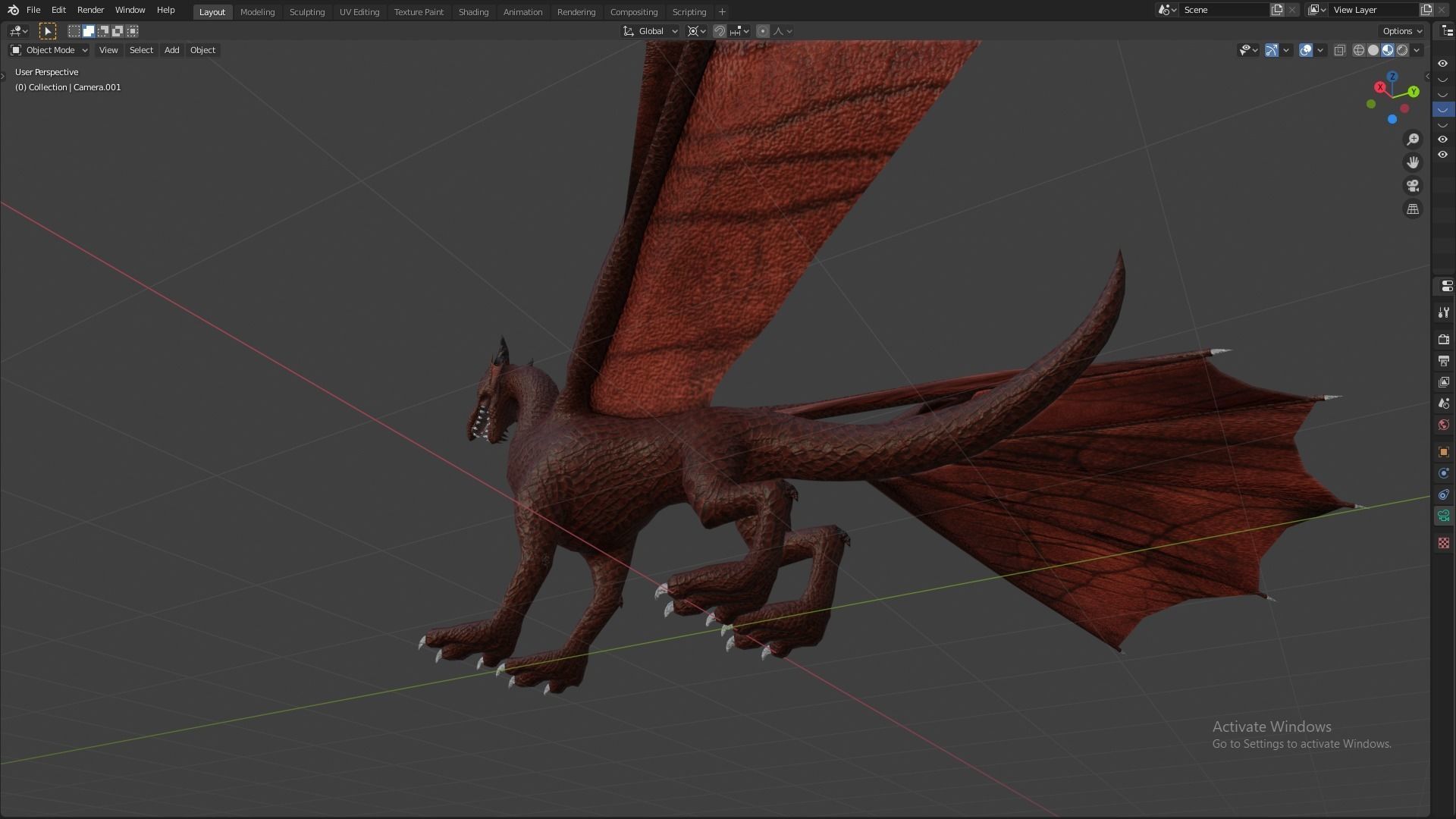 Flying Dragon Model Low-poly 3D model_13