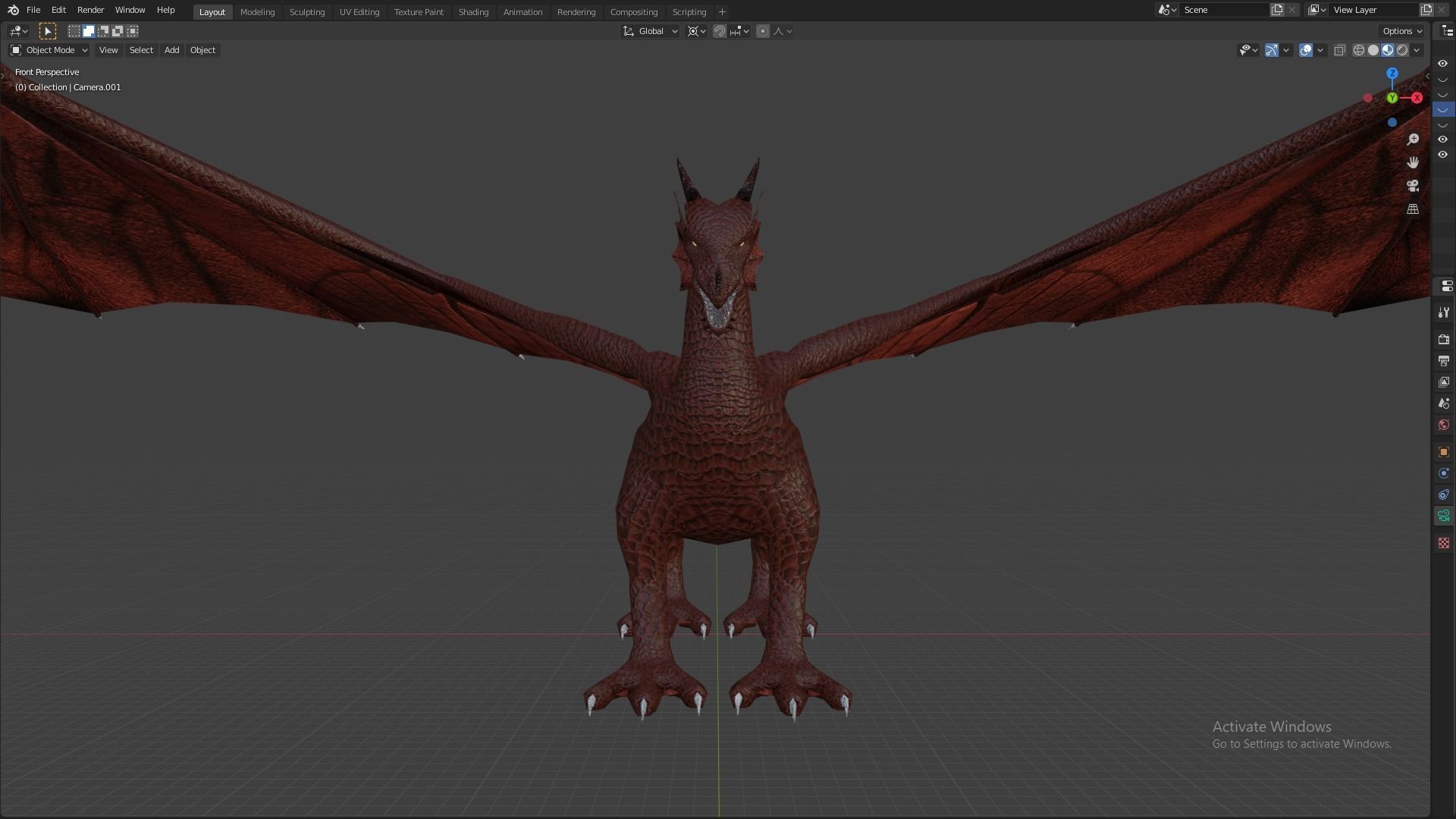 Flying Dragon Model Low-poly 3D model_10