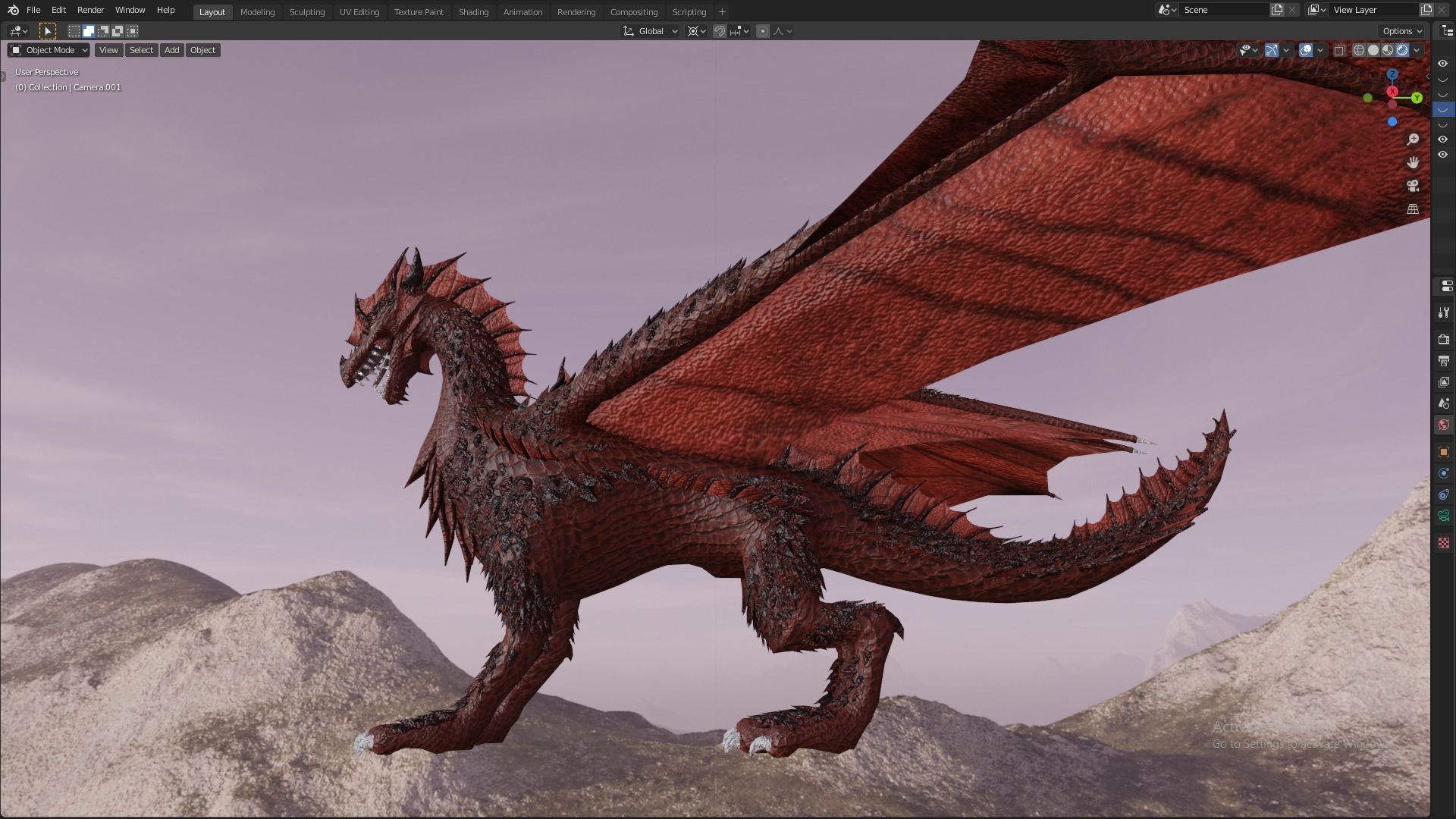 Flying Dragon Model Low-poly 3D model_31
