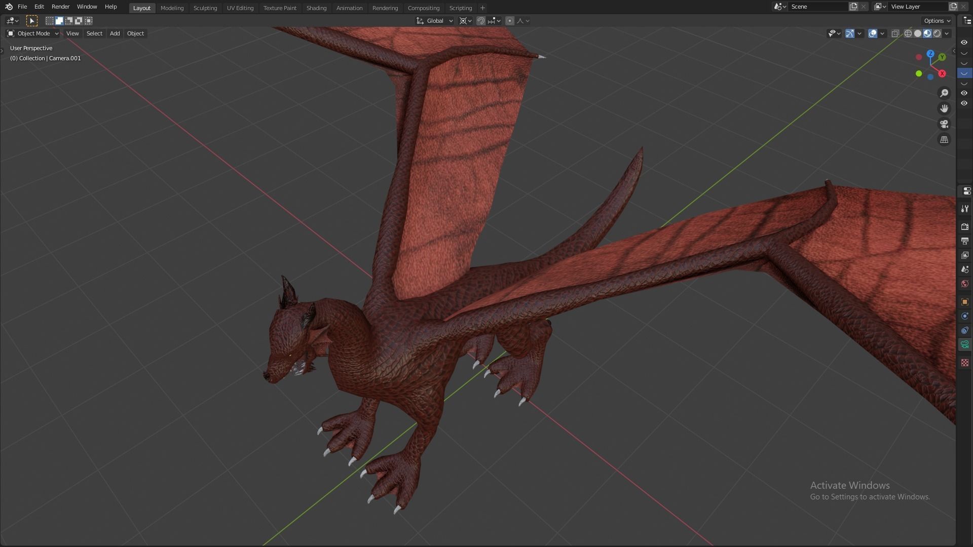 Flying Dragon Model Low-poly 3D model_12