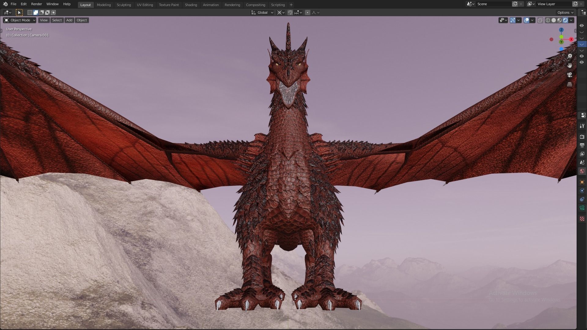 Flying Dragon Model Low-poly 3D model_30