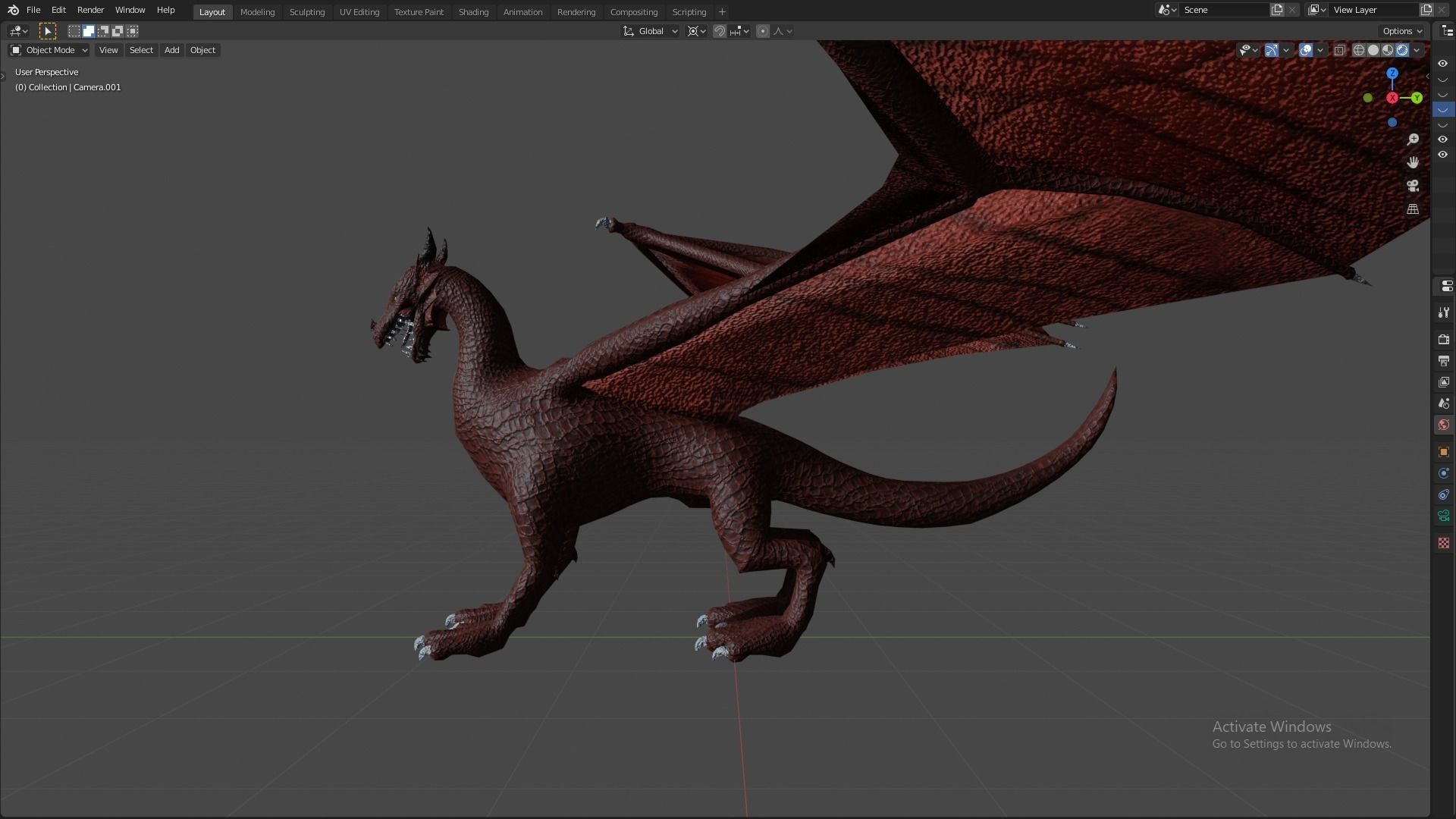 Flying Dragon Model Low-poly 3D model_17