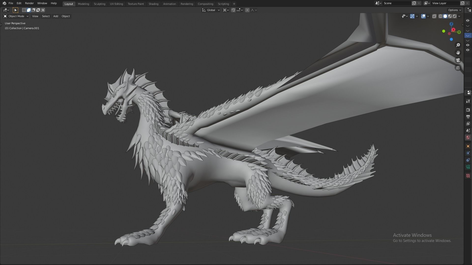 Flying Dragon Model Low-poly 3D model_22