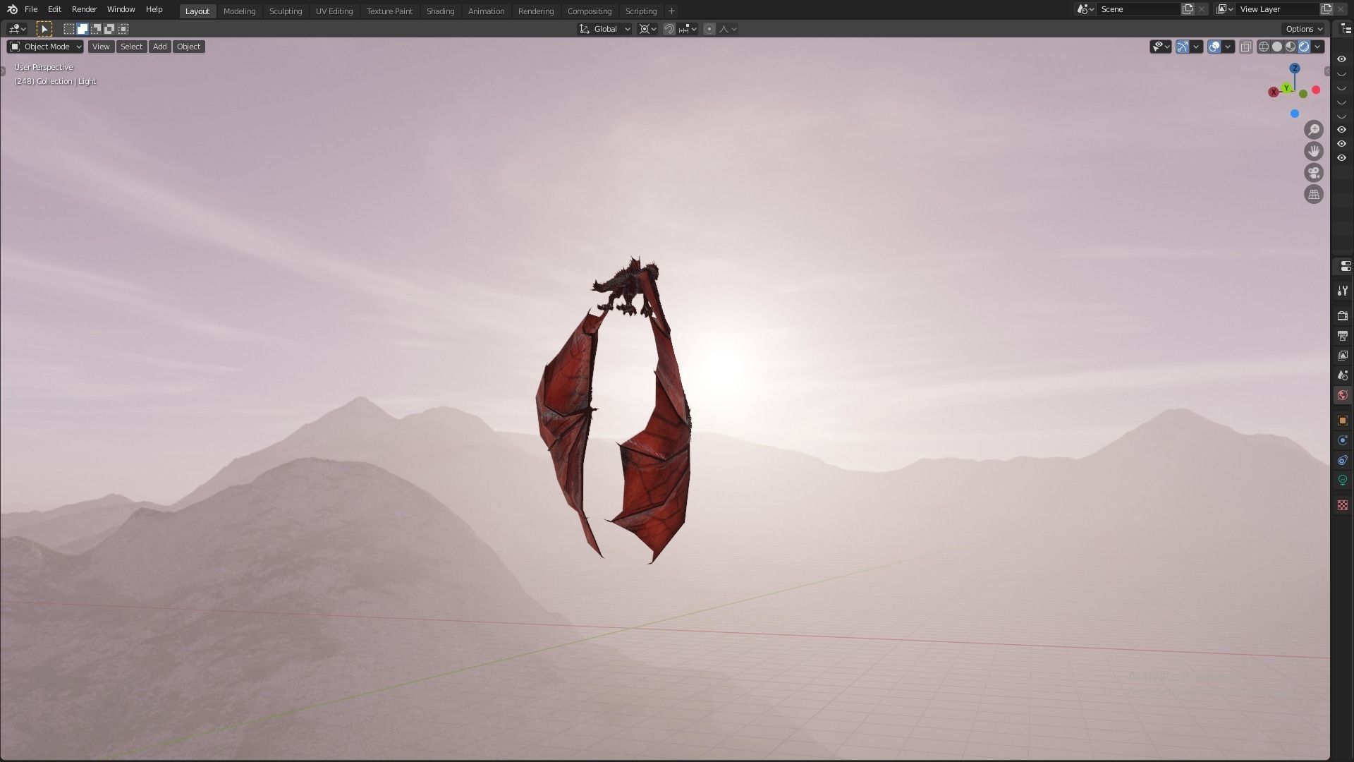 Flying Dragon Model Low-poly 3D model_34