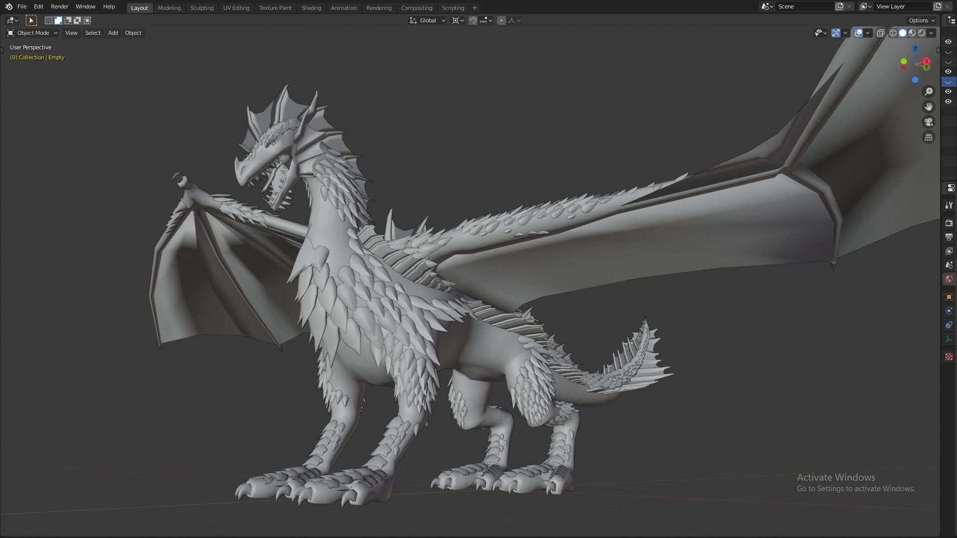 Flying Dragon Model Low-poly 3D model_23