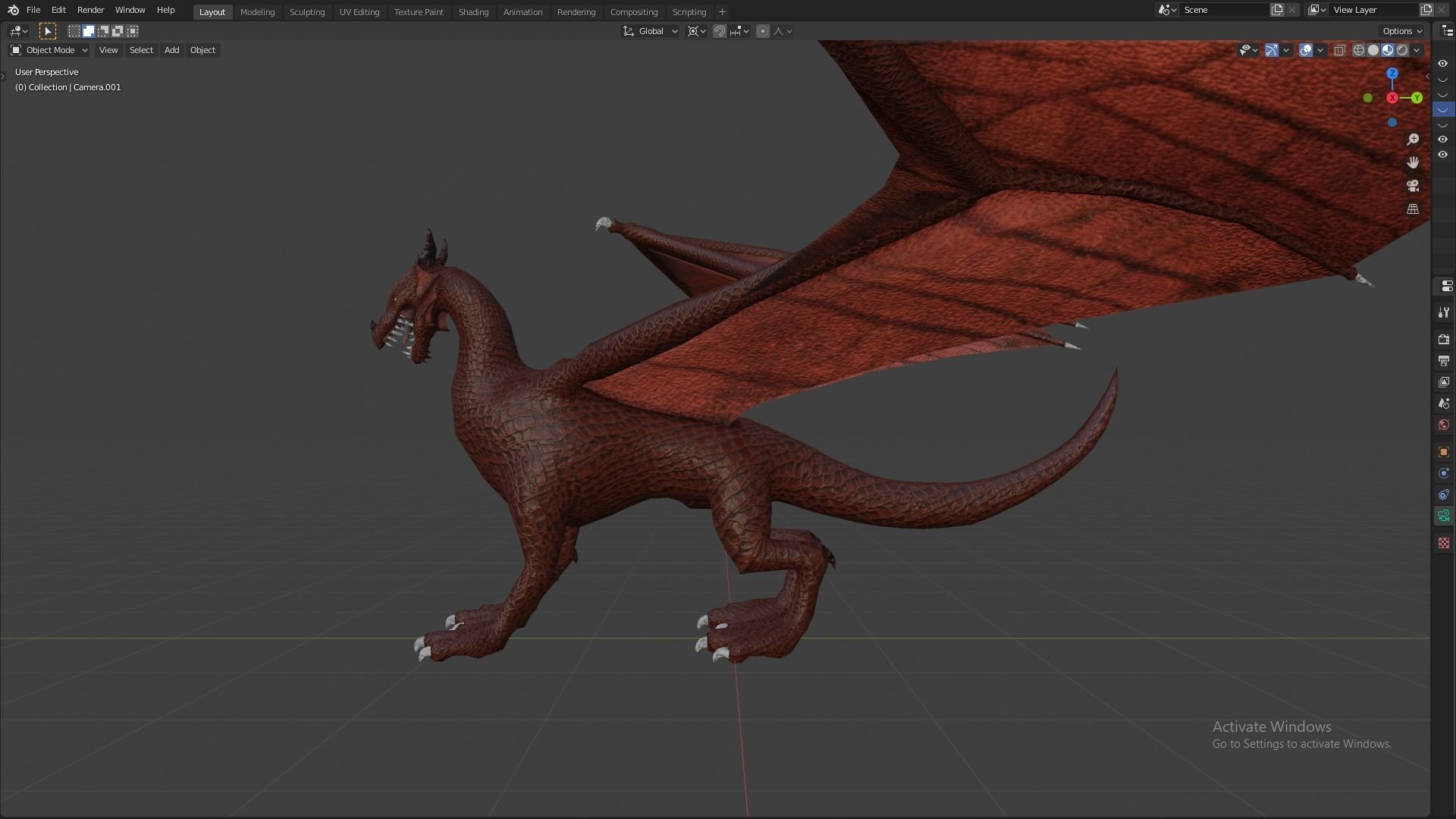 Flying Dragon Model Low-poly 3D model_11