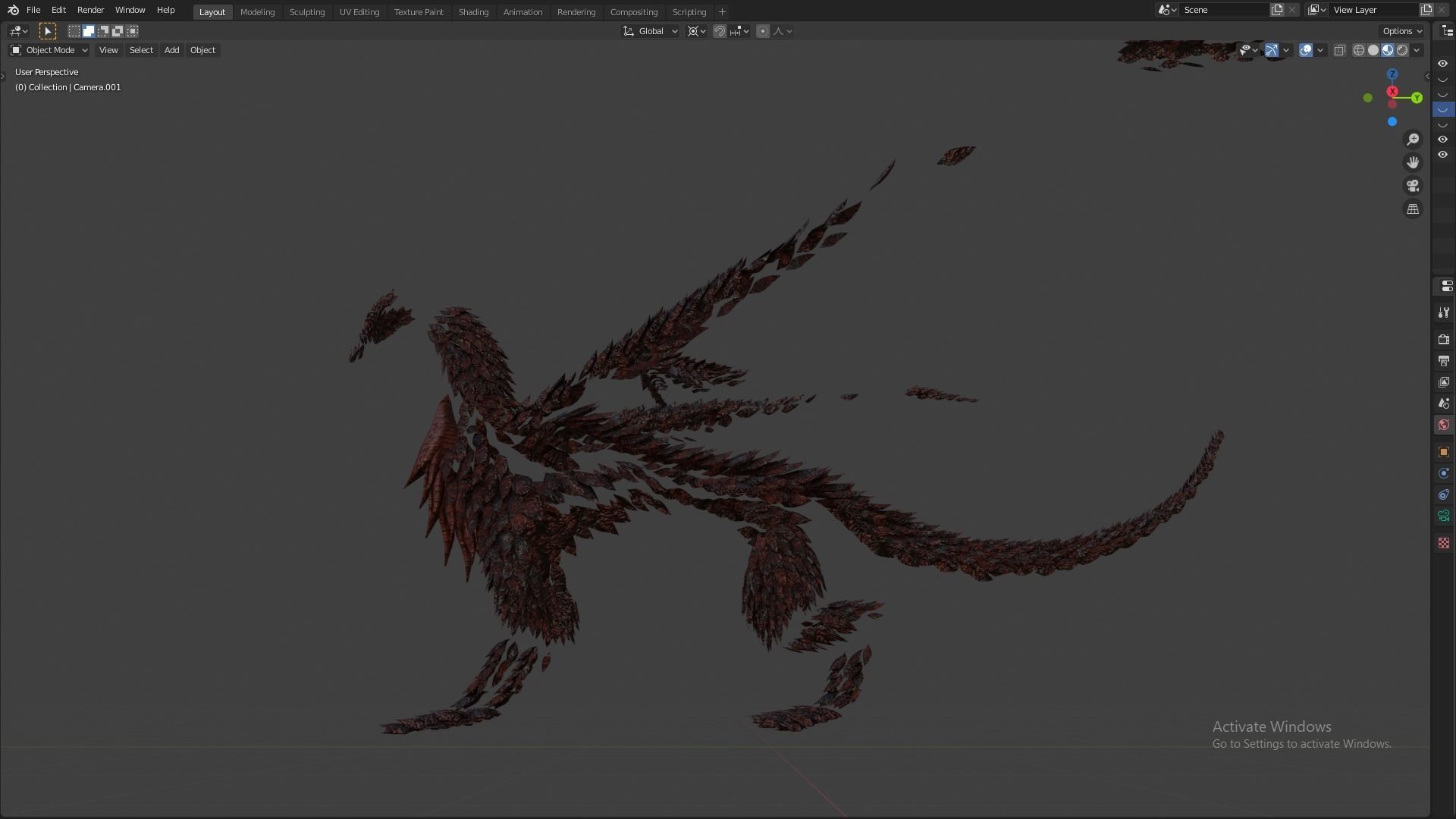 Flying Dragon Model Low-poly 3D model_20