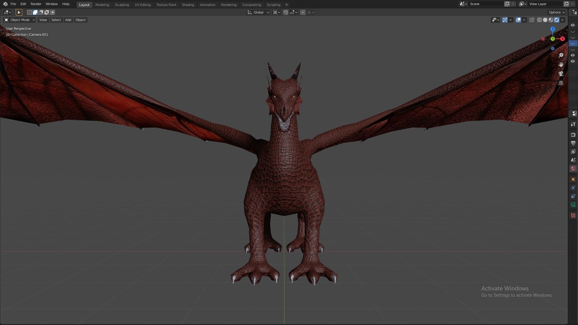 Flying Dragon Model Low-poly 3D model_16