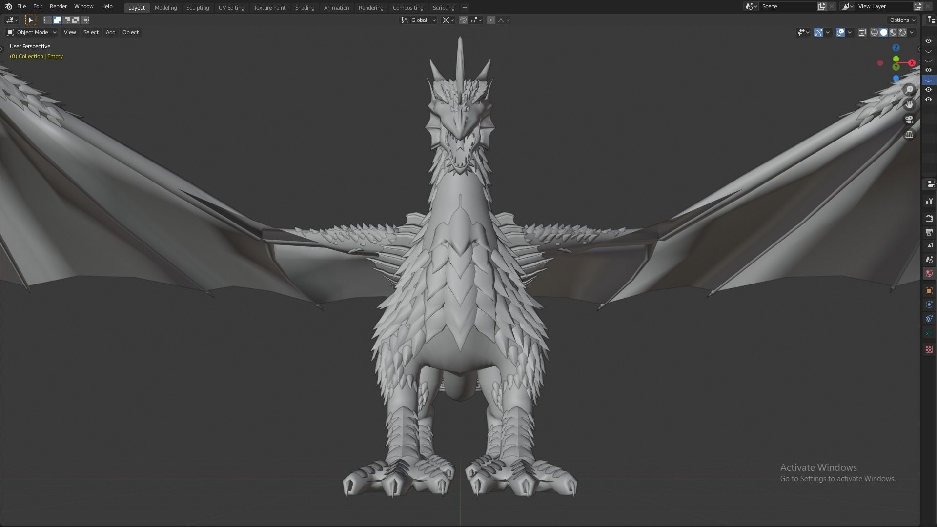 Flying Dragon Model Low-poly 3D model_21