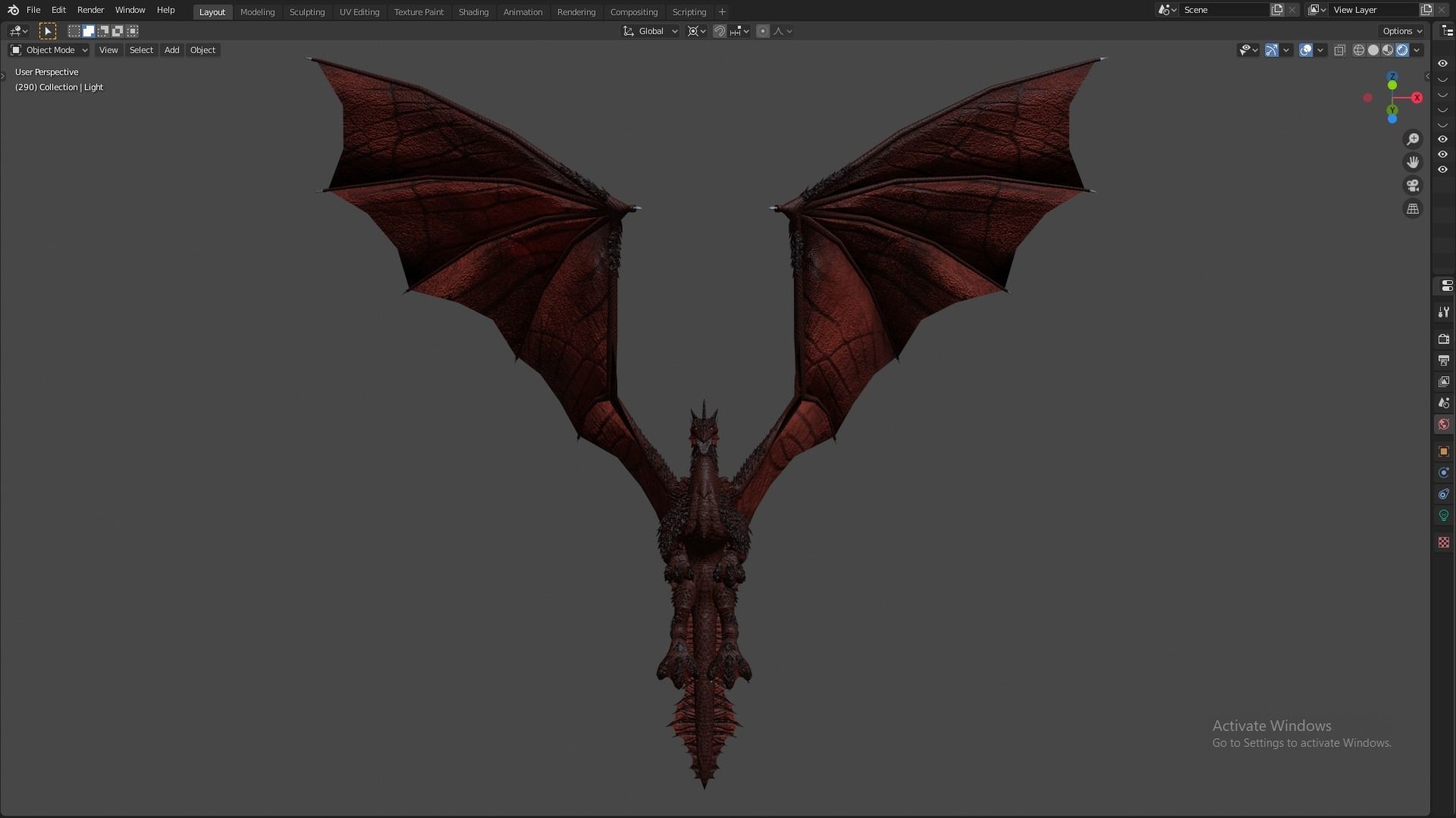 Flying Dragon Model Low-poly 3D model_36