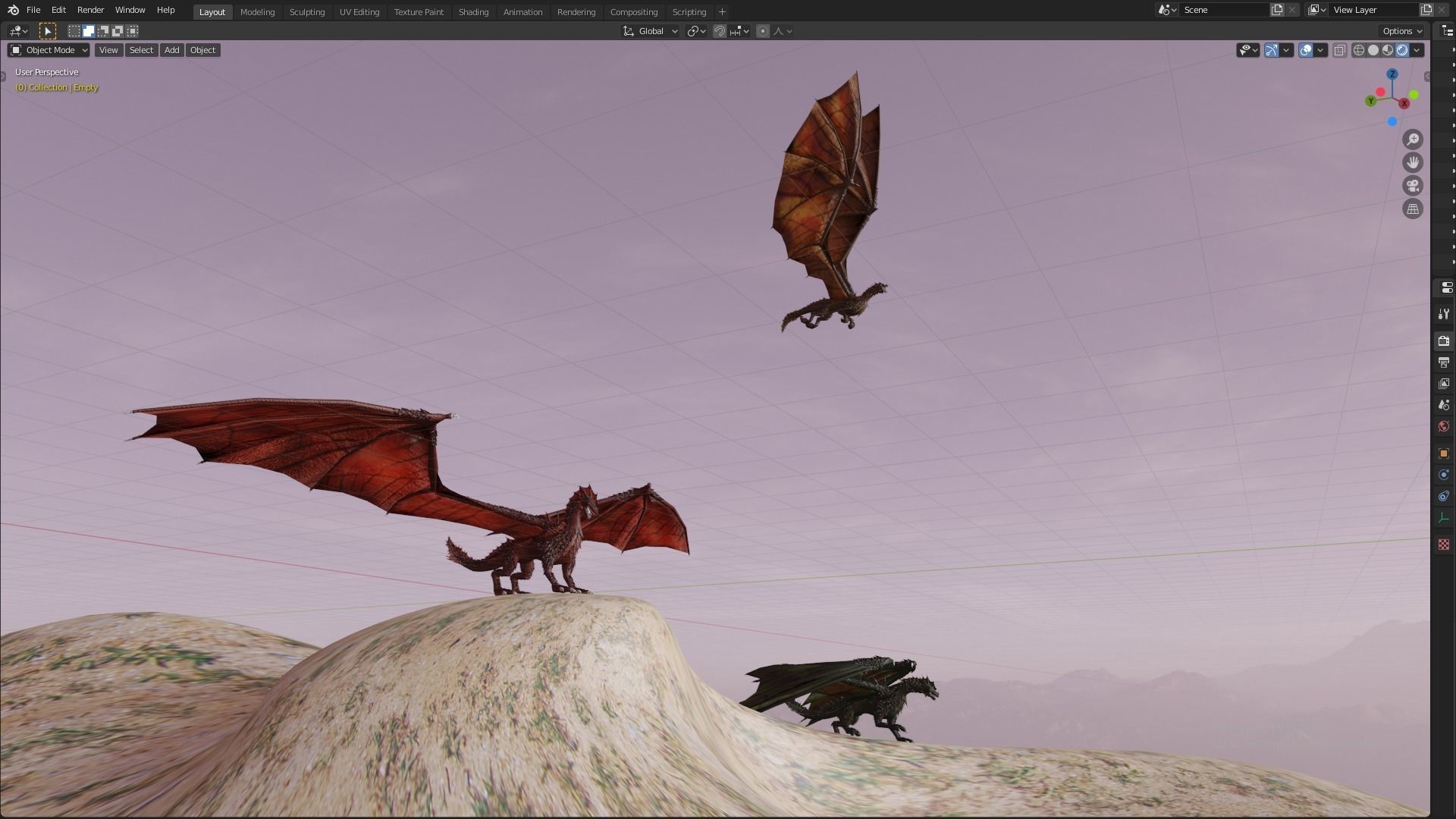 Flying Dragon Model Low-poly 3D model_4