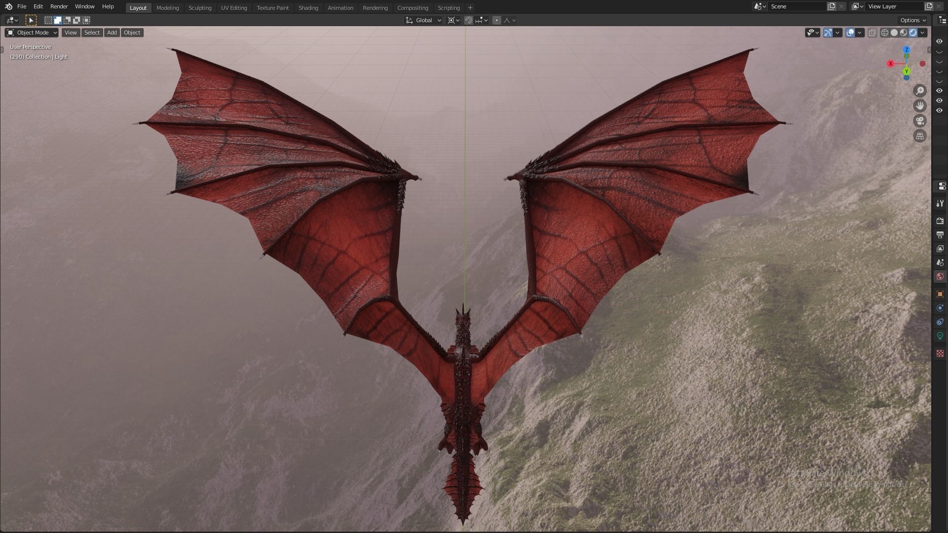 Flying Dragon Model Low-poly 3D model_38