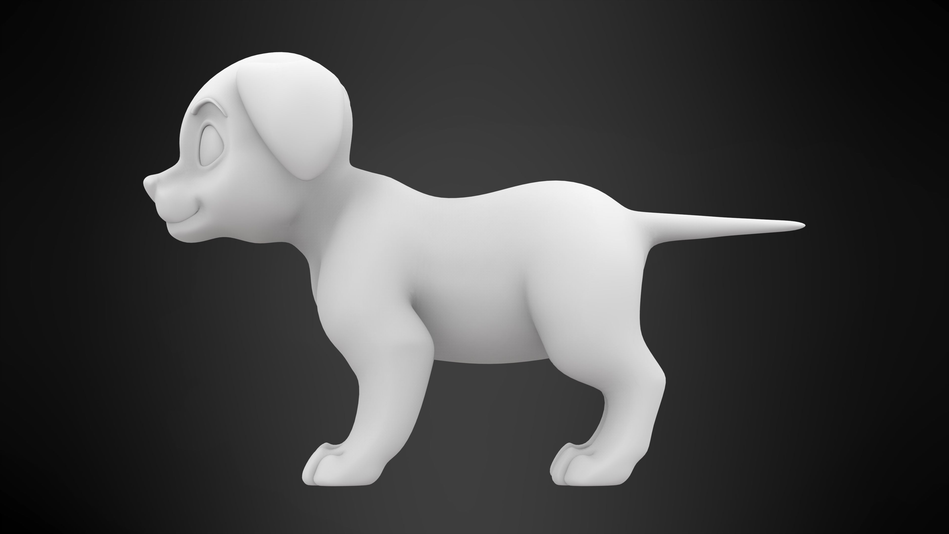 Dalmatian Puppy Low-poly 3D model_7
