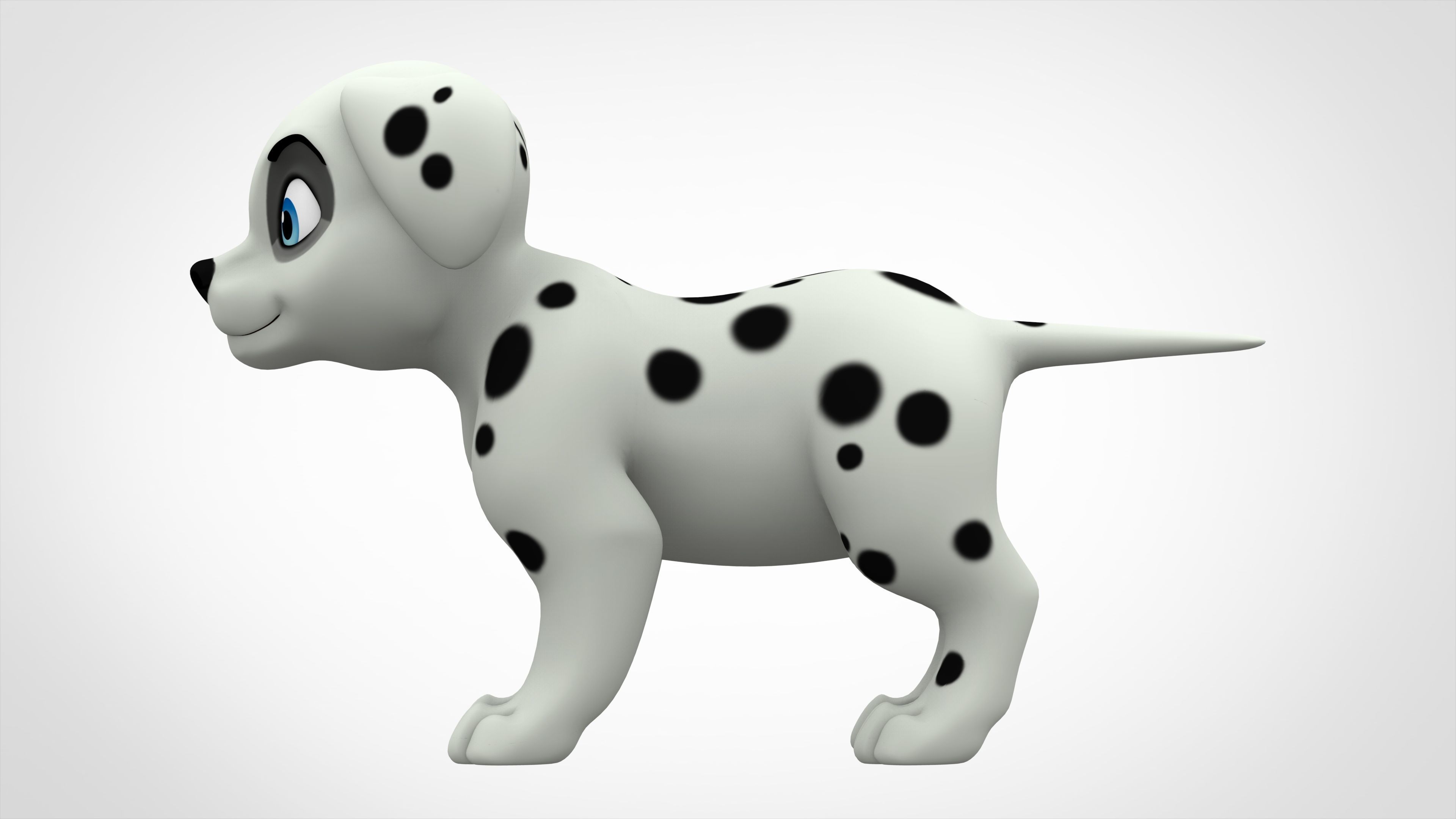 Dalmatian Puppy Low-poly 3D model_2