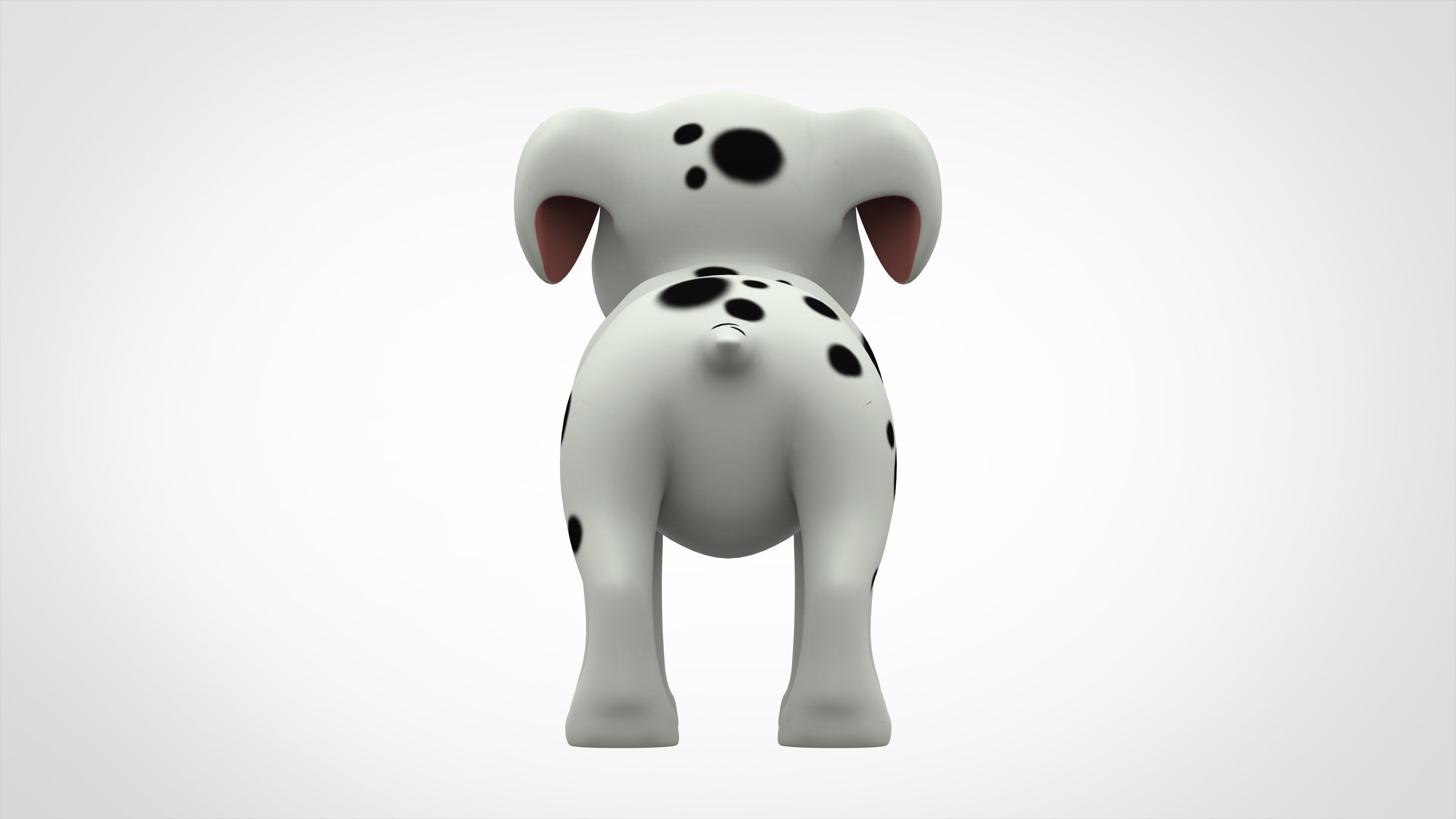 Dalmatian Puppy Low-poly 3D model_3