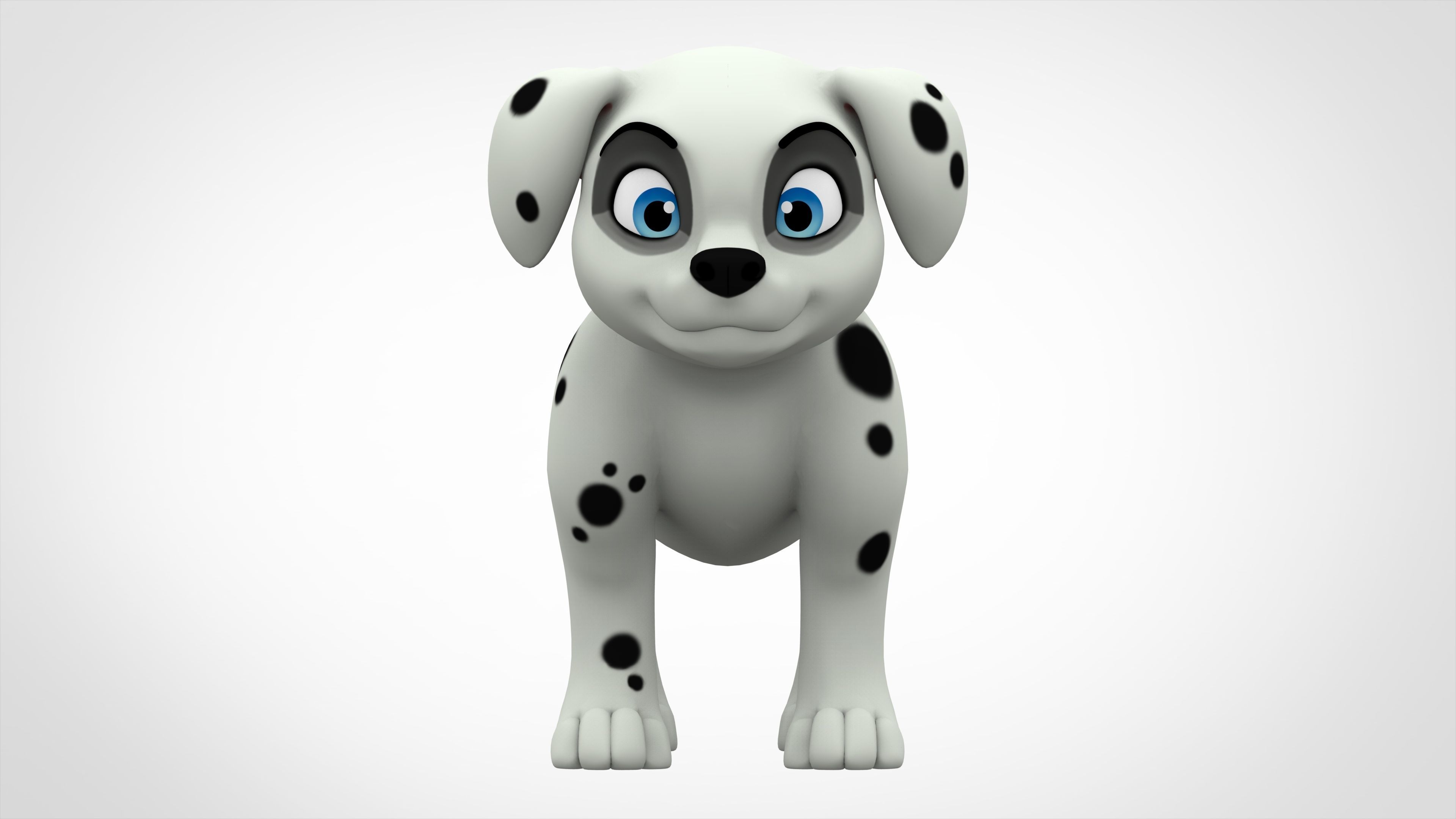 Dalmatian Puppy Low-poly 3D model_1