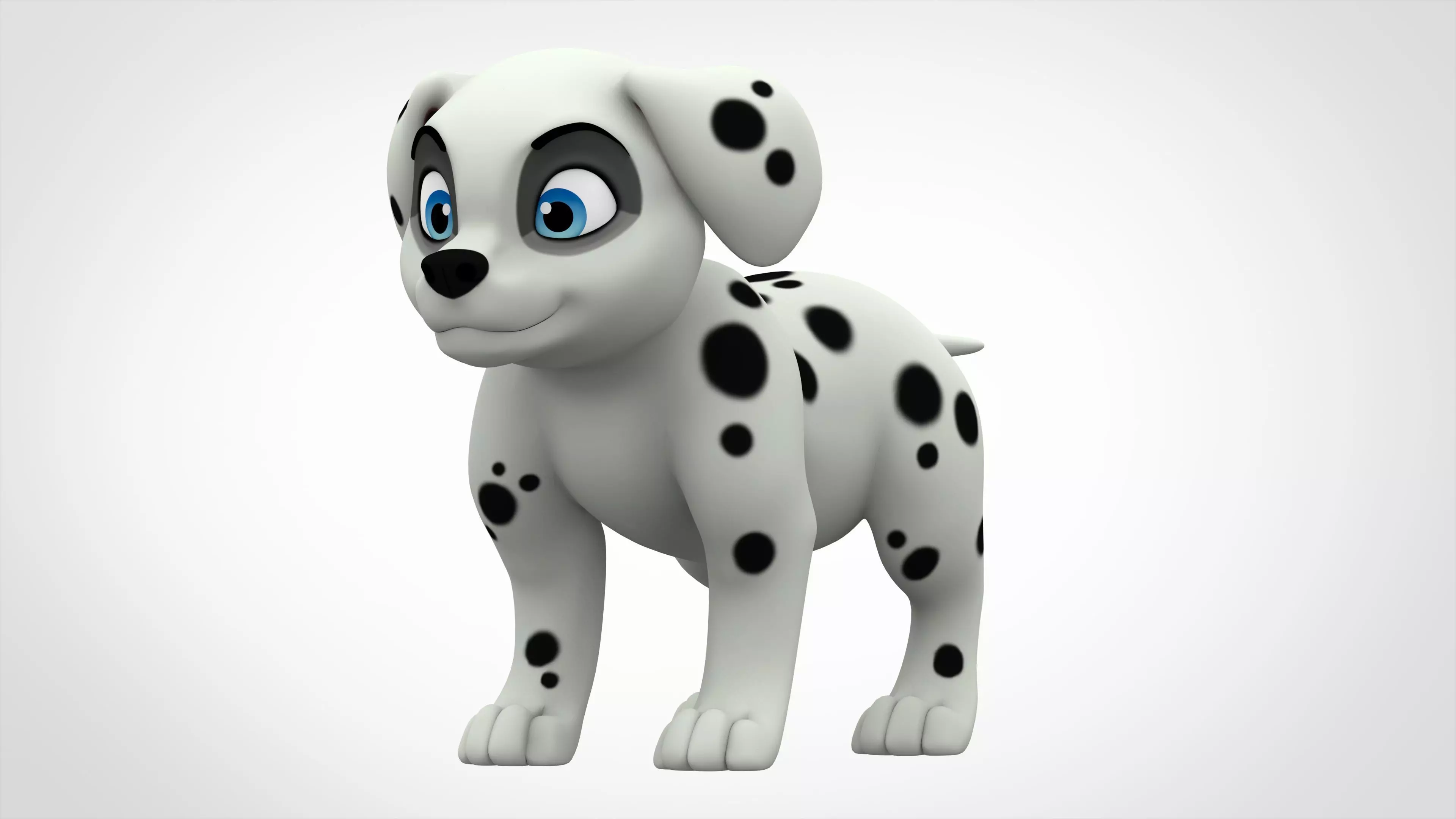 Dalmatian Puppy Low-poly 3D model_0