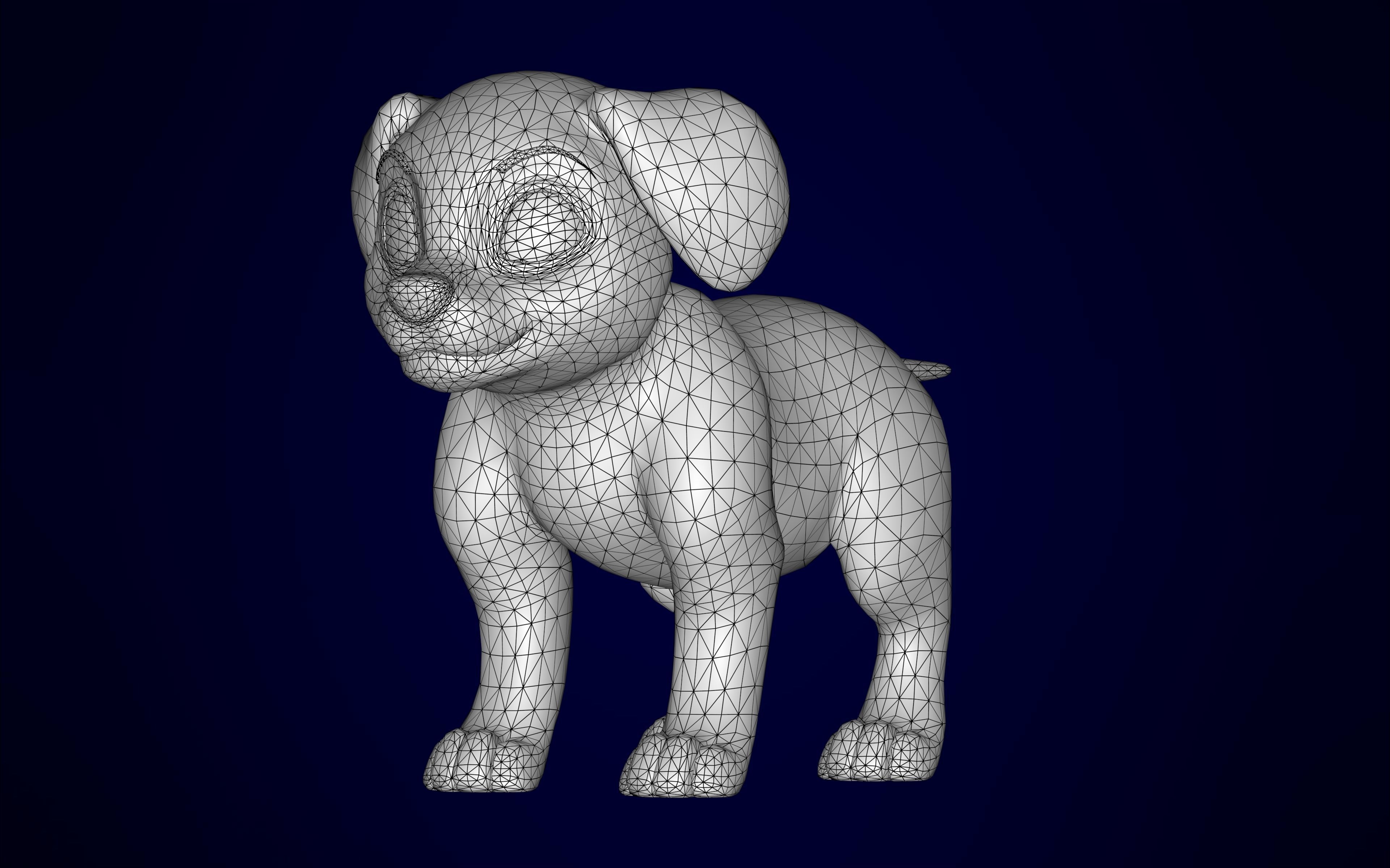Dalmatian Puppy Low-poly 3D model_10
