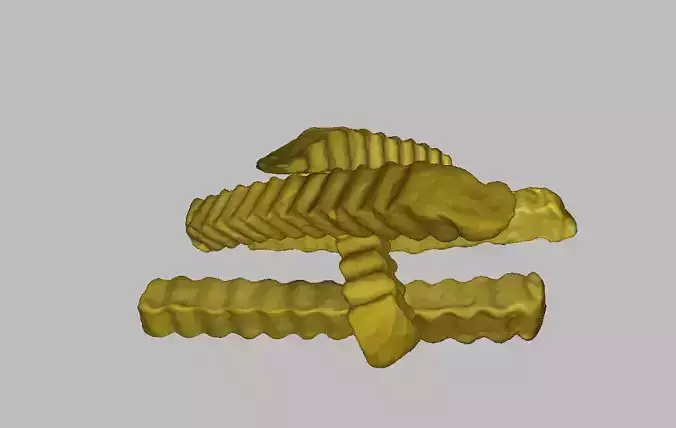 Chips gold piece of jewelry Low-poly 3D model
