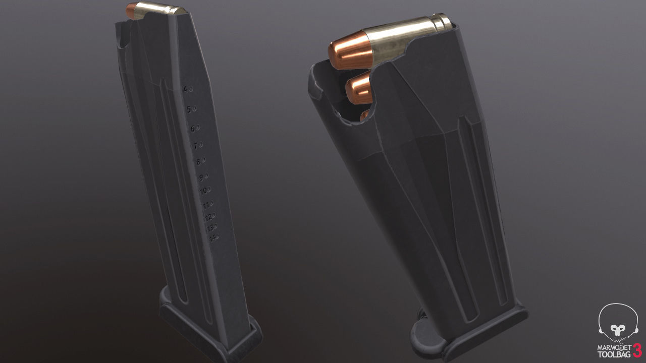 HK P30L Pistol with Matchweight Low-poly 3D model_4