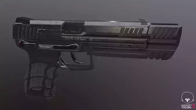 HK P30L Pistol with Matchweight Low-poly 3D model