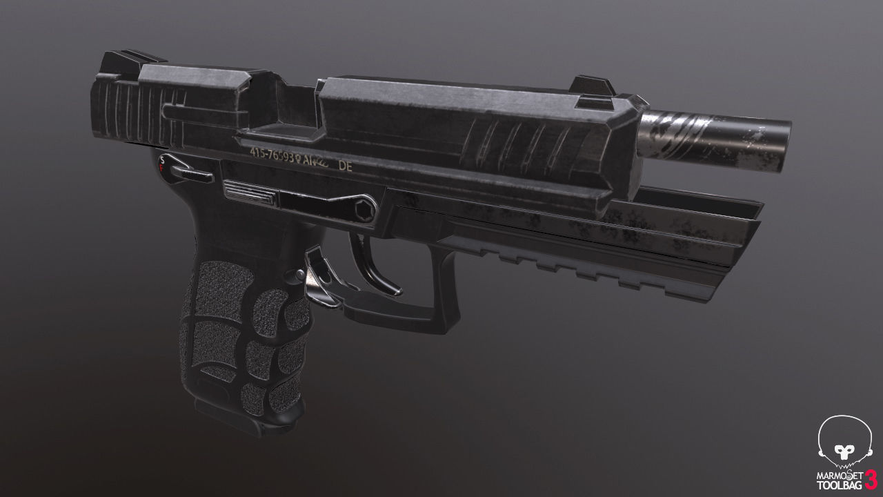 HK P30L Pistol with Matchweight Low-poly 3D model_3