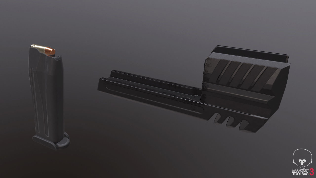 HK P30L Pistol with Matchweight Low-poly 3D model_5