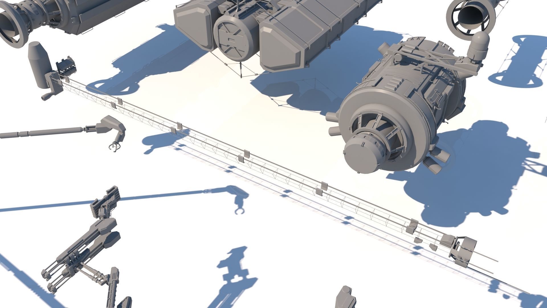 Sci Fi Space Station Set 3D model_9