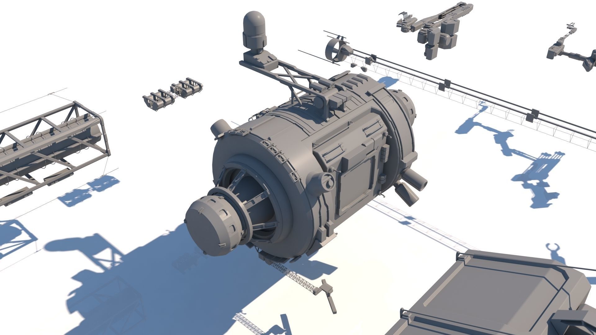 Sci Fi Space Station Set 3D model_7