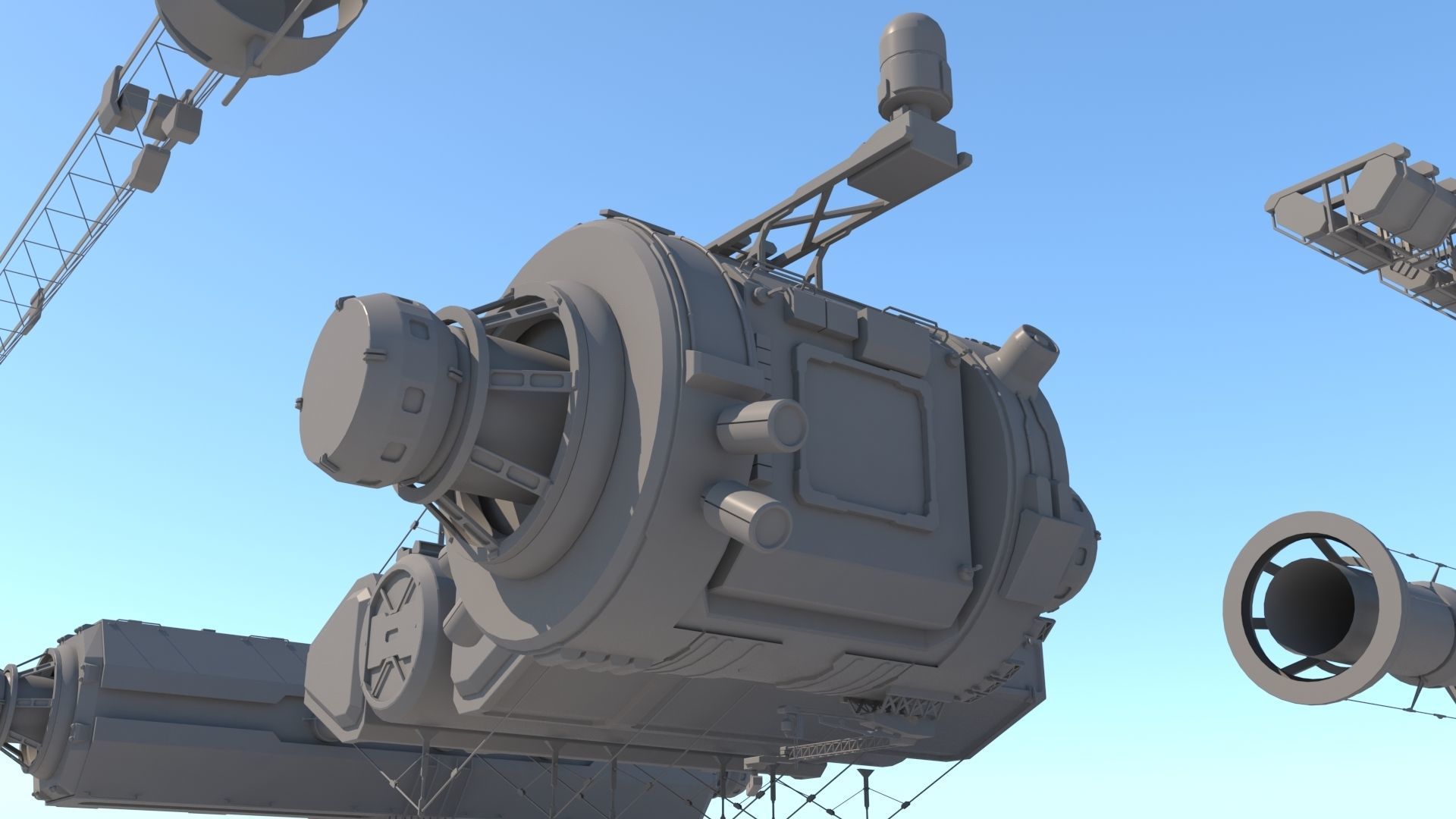 Sci Fi Space Station Set 3D model_8