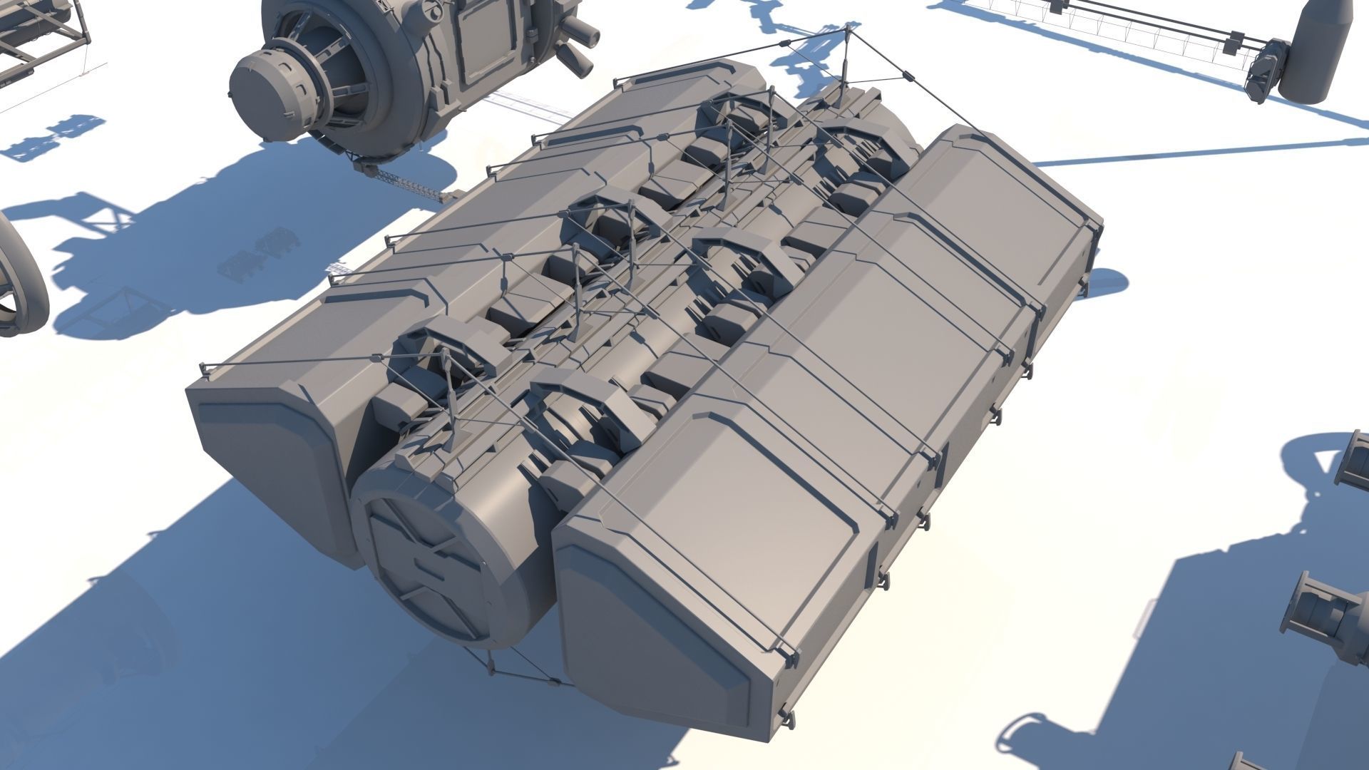 Sci Fi Space Station Set 3D model_4