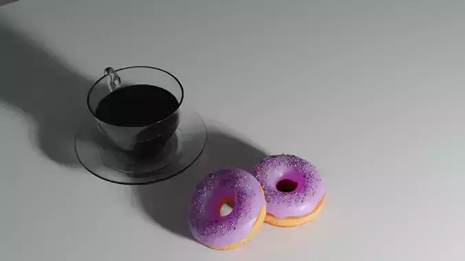 Donuts and Coffee from tutorial by Blender Guru