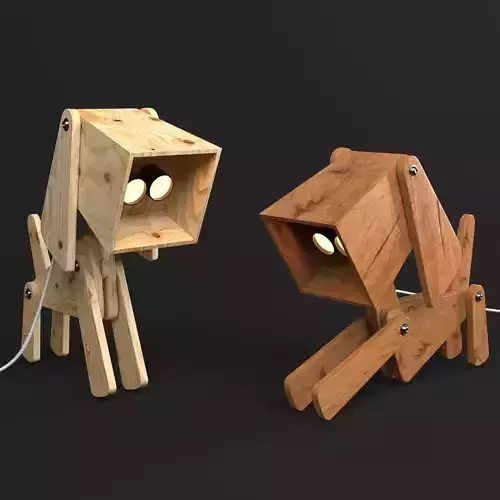 Puppy Table Lamp By 4 Wood Matrial