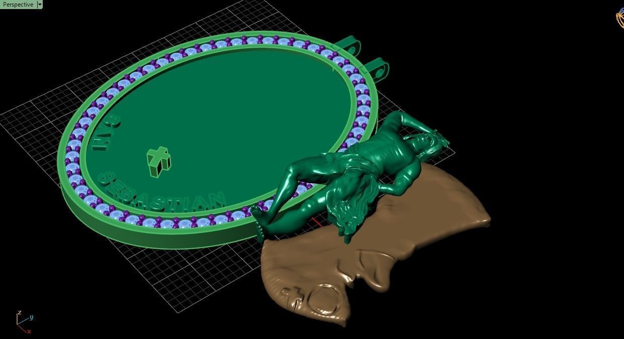 Saint Sebastian Medal 3D print model 3D model_2