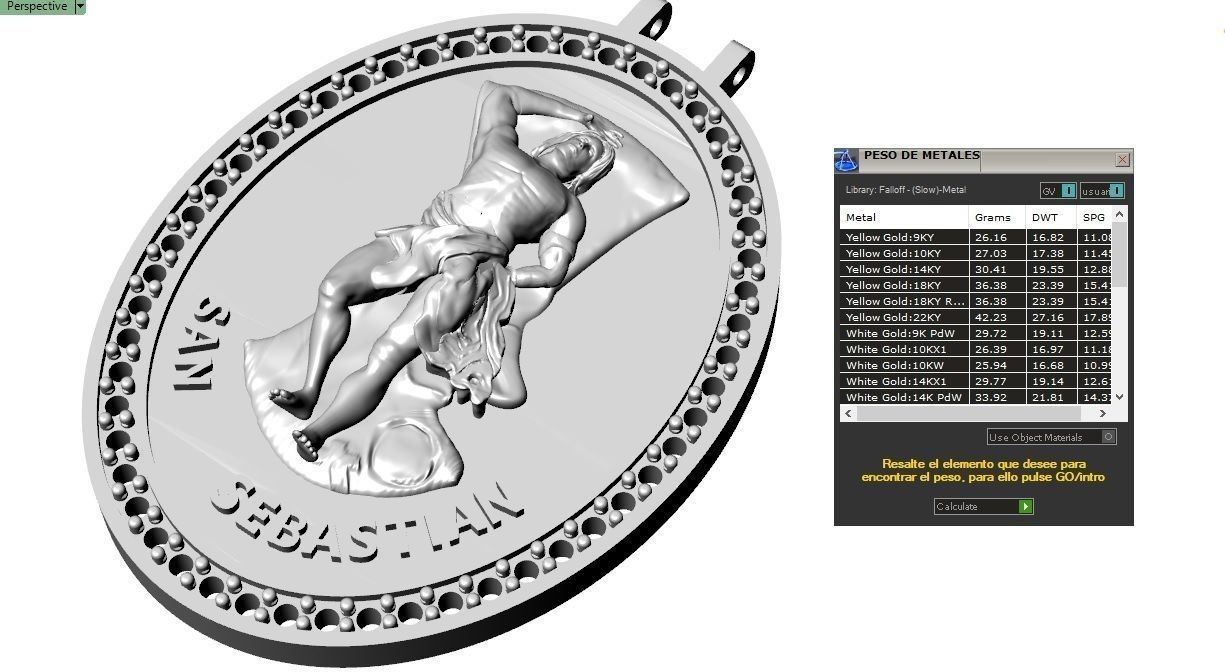 Saint Sebastian Medal 3D print model 3D model_1