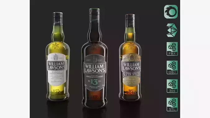 William Lawsons 13 Super Spiced  whisky bottles