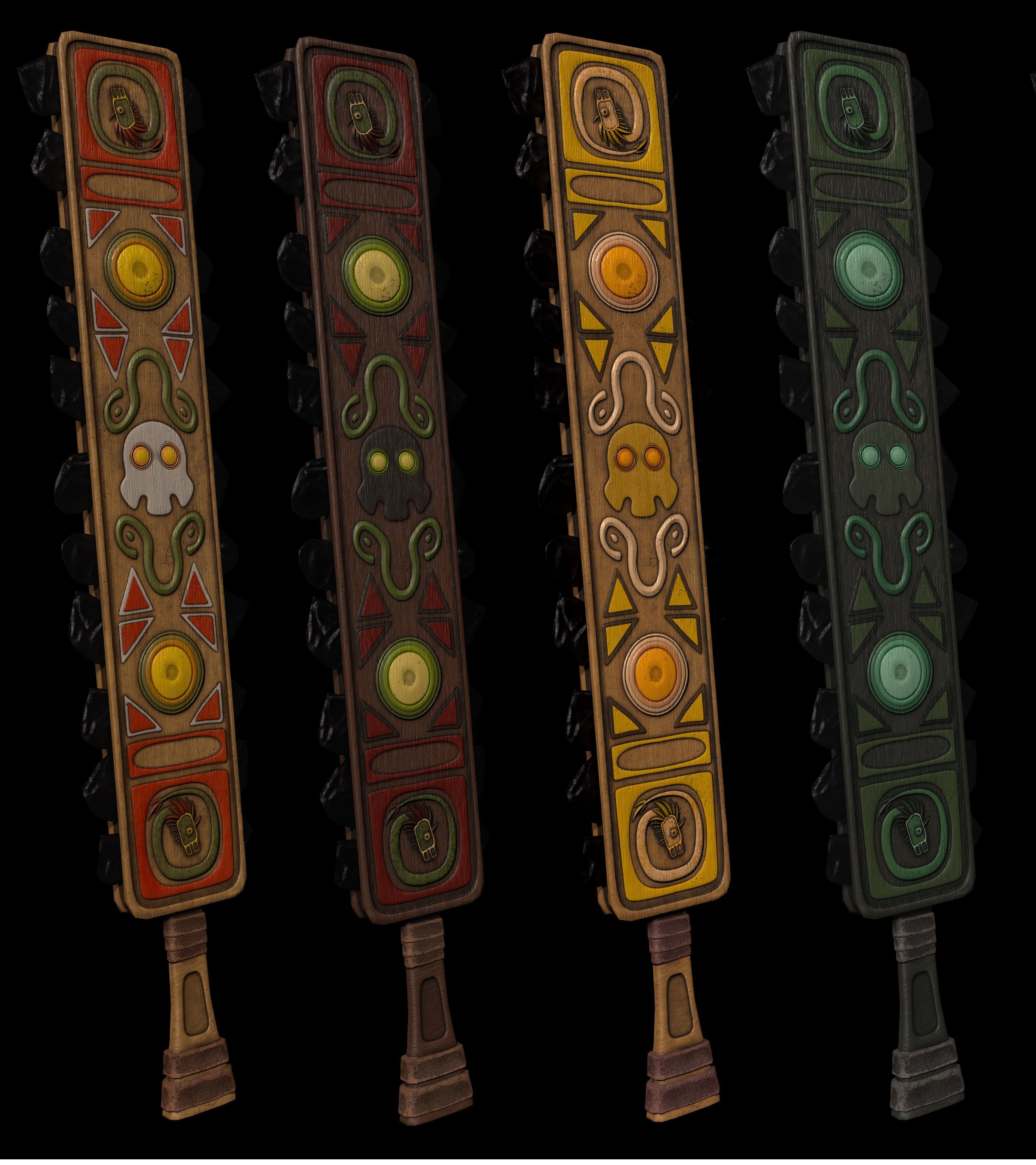 Aztec Weapon Pack Low-poly 3D model_2