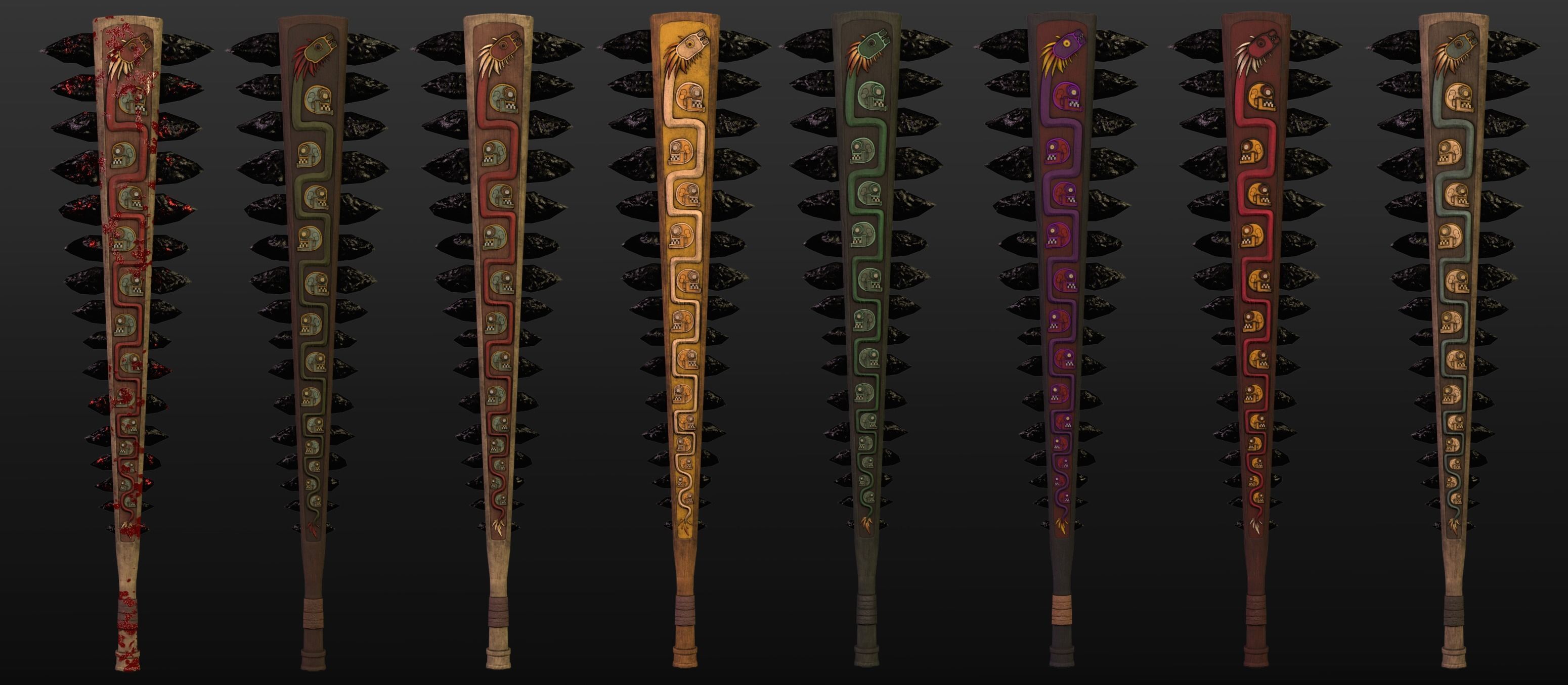 Aztec Weapon Pack Low-poly 3D model_4