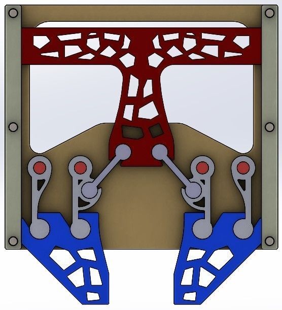 parallel gripping mechanism-4 bar-2 claws