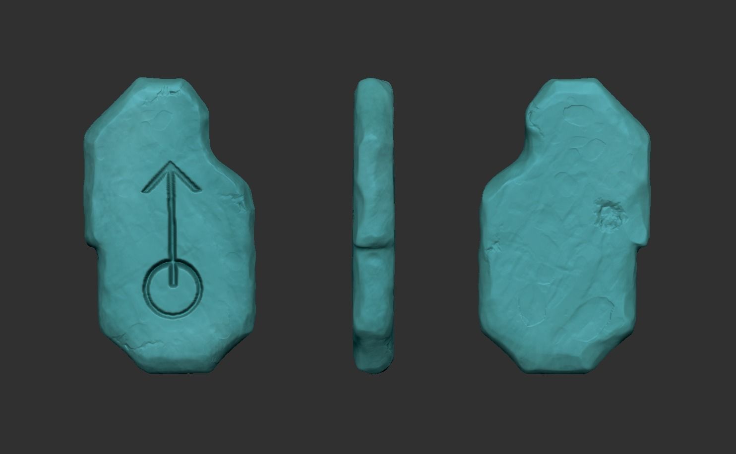 Tibia HMM Rune - CGI or Printable - 06 Variations Free 3D print model_3