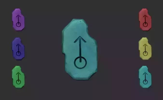 Tibia HMM Rune - CGI or Printable - 06 Variations Free 3D print model