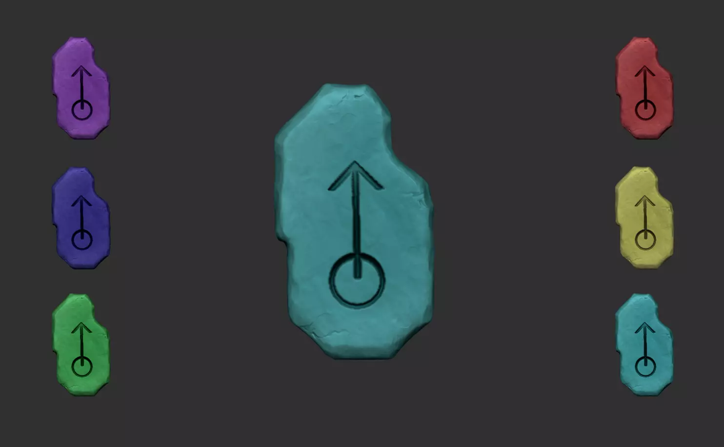 Tibia HMM Rune - CGI or Printable - 06 Variations Free 3D print model_0