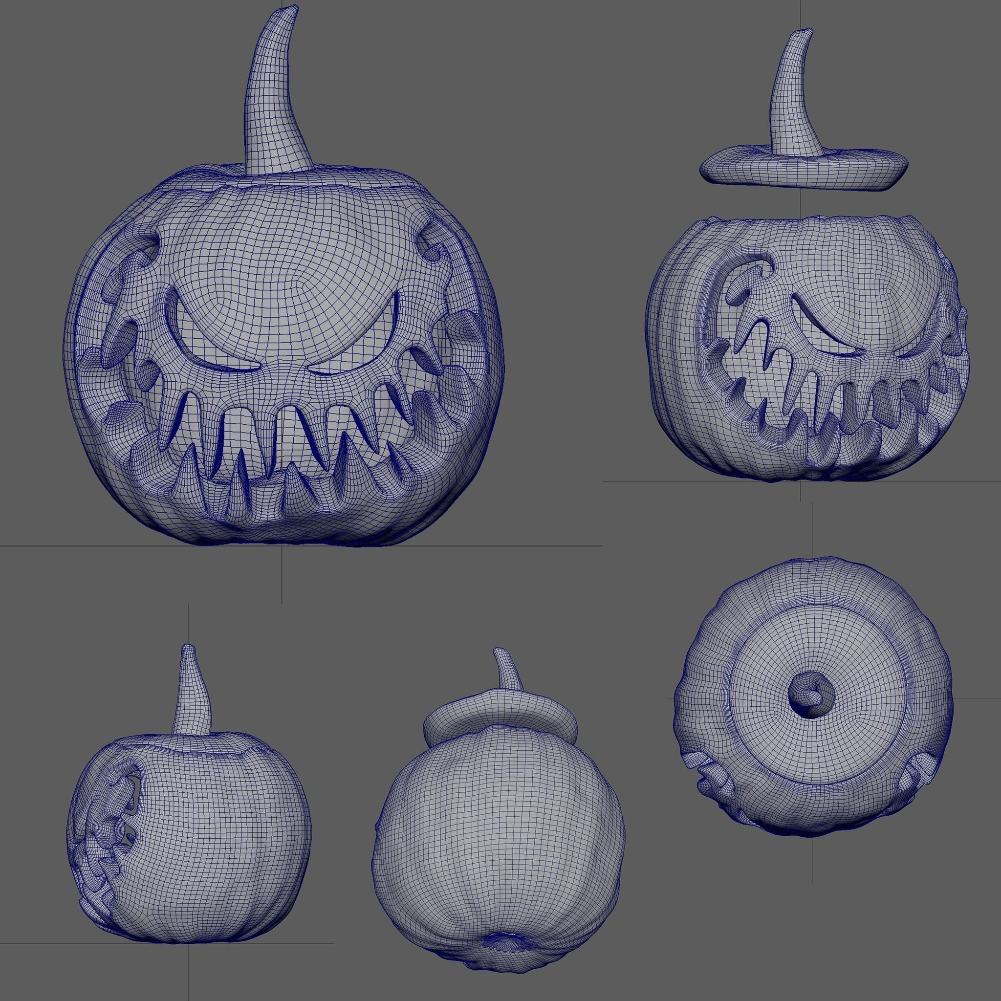 Jack-o-lantern Sinister Smile 3D model_41